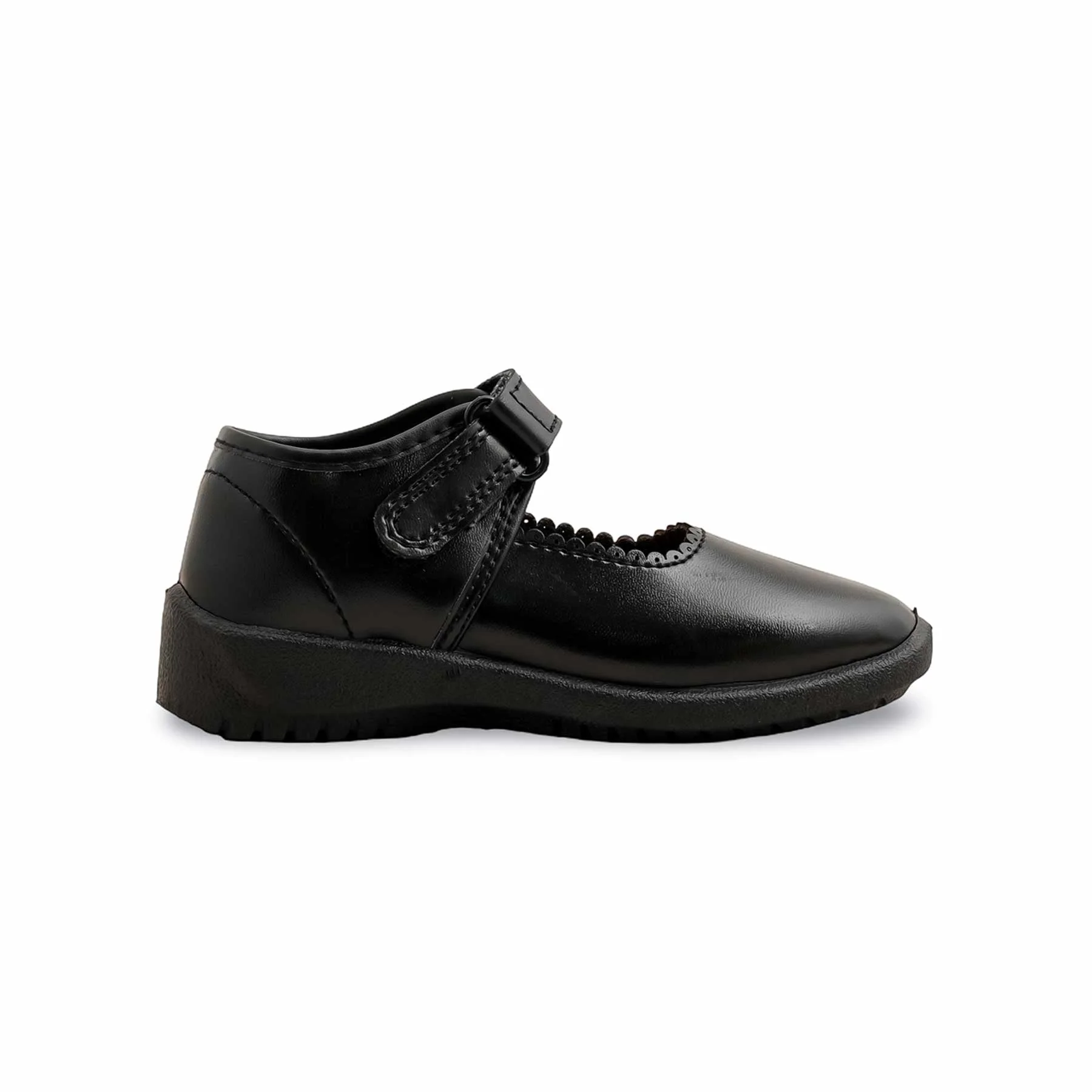 Girls Black Velcro Strap School Shoes SK0076 - Image 2