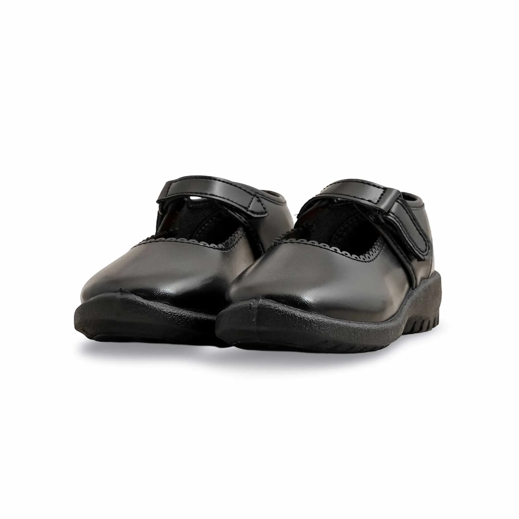 Girls Black Velcro Strap School Shoes SK0076 - Image 3