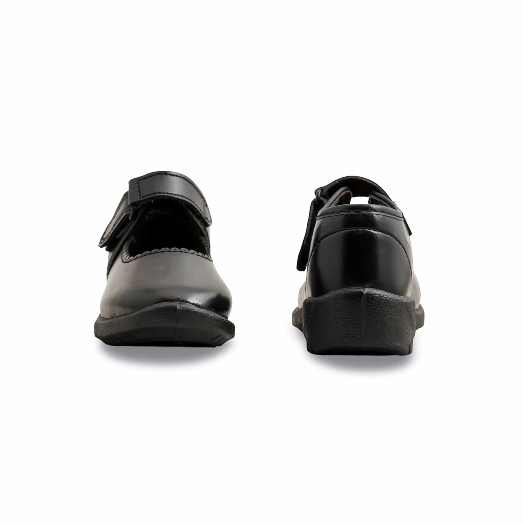 Girls Black Velcro Strap School Shoes SK0076 - Image 4