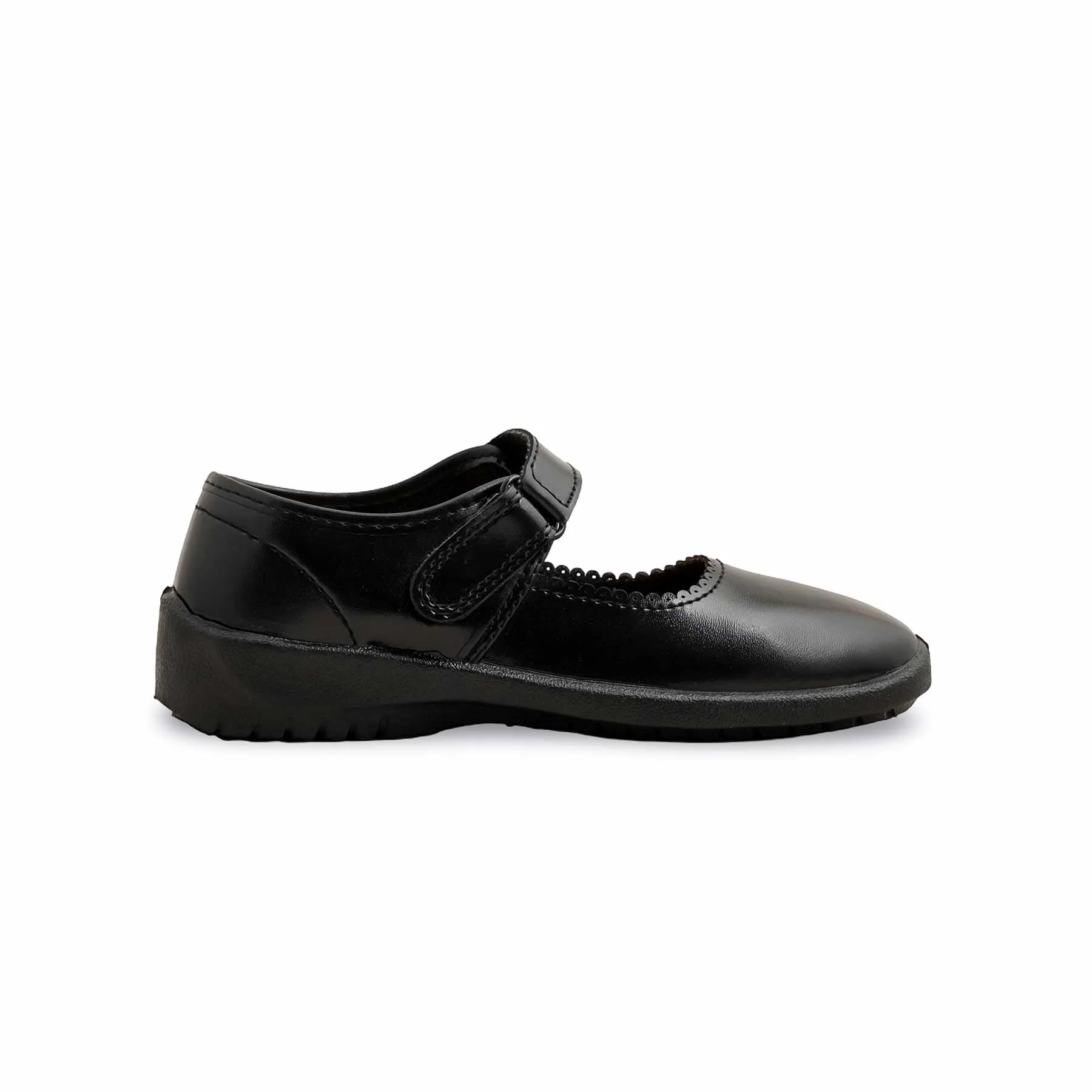 Girls Black Velcro Strap School Shoes SK0077 - Image 2
