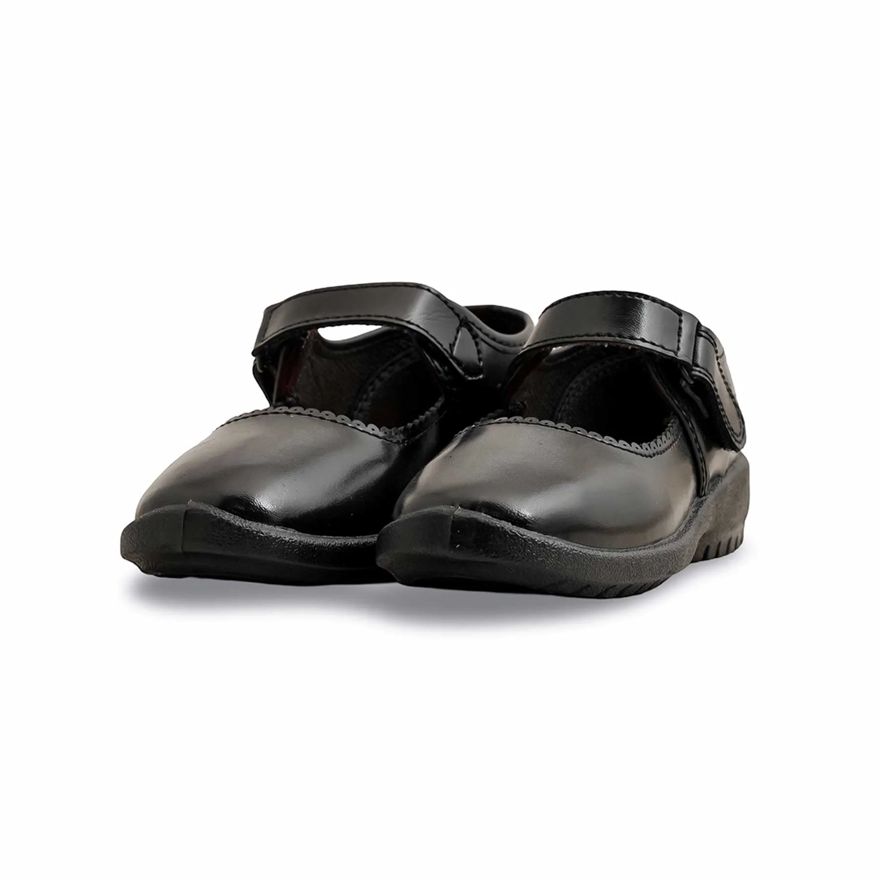 Girls Black Velcro Strap School Shoes SK0077 - Image 3