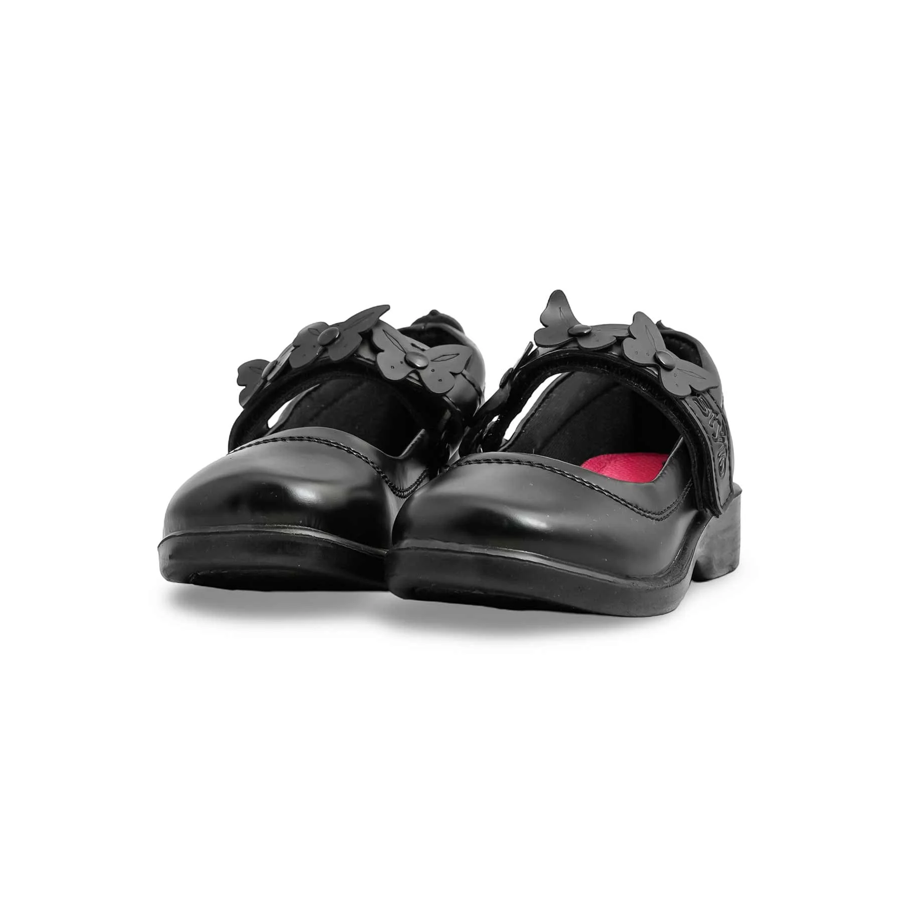 Girls Black Velcro Strap School Shoes SK0078 - Image 3