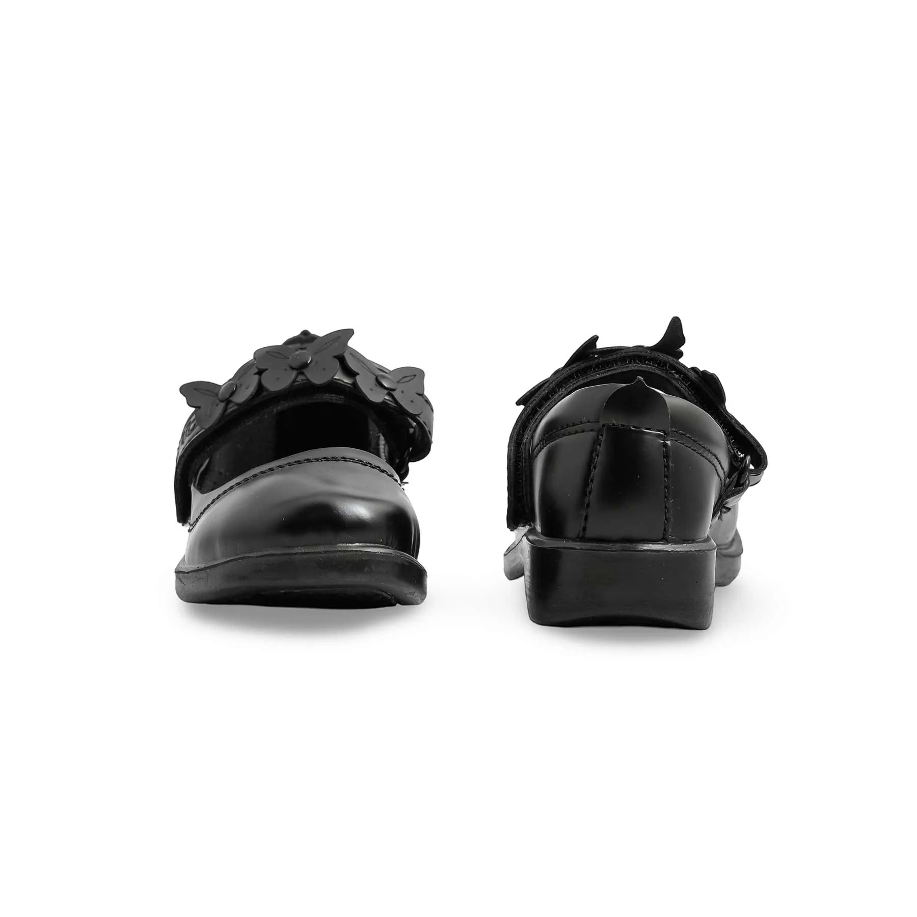 Girls Black Velcro Strap School Shoes SK0078 - Image 4