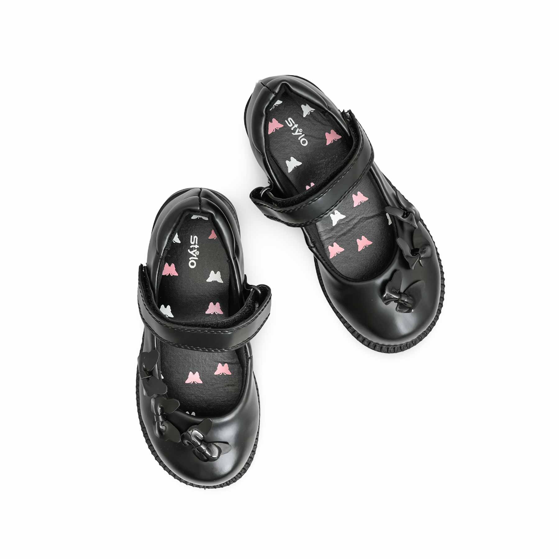 Girls Black Velcro Strap School Shoes SK0084 - Image 5