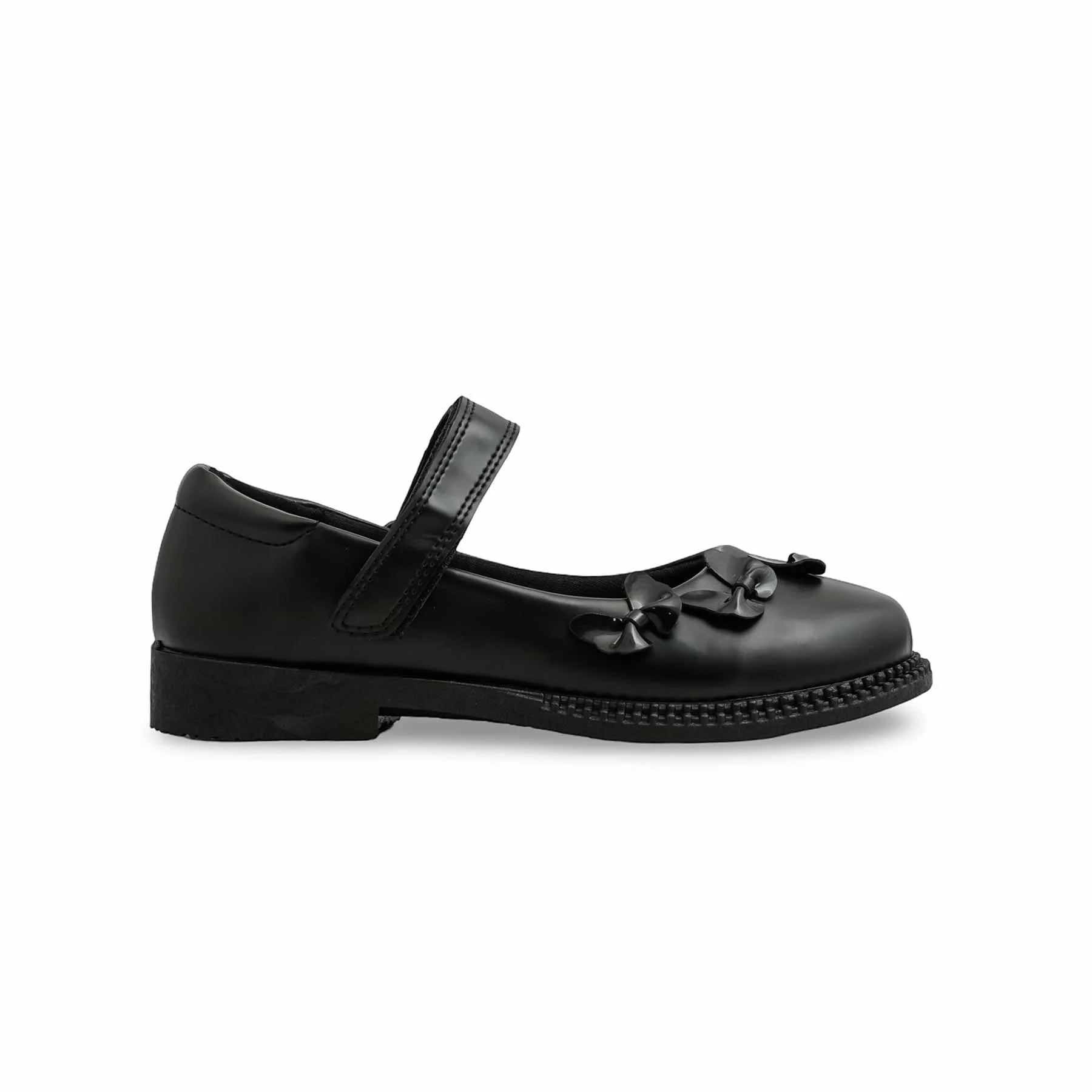 Girls Black Velcro Strap School Shoes SK0085 - Image 2