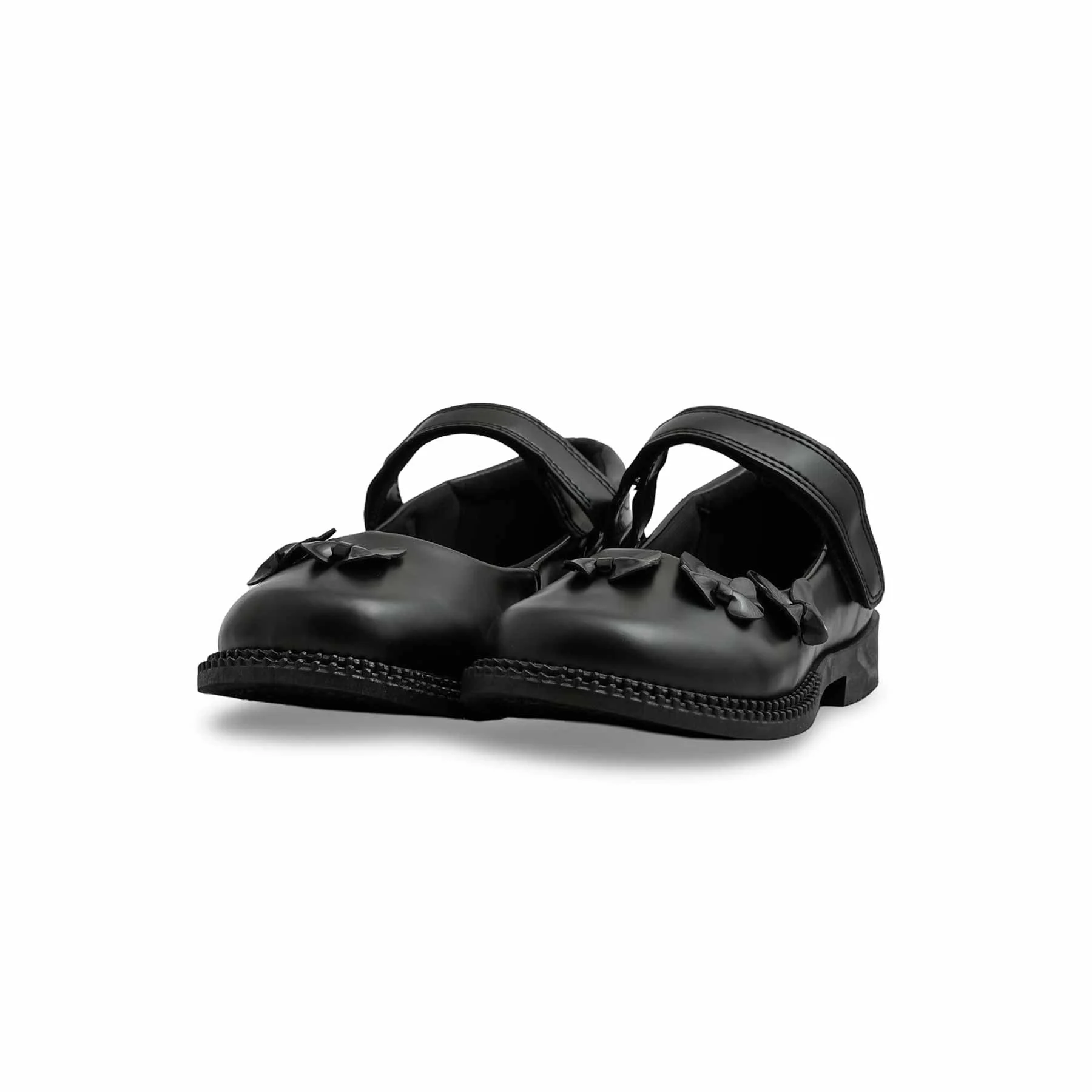Girls Black Velcro Strap School Shoes SK0085 - Image 3