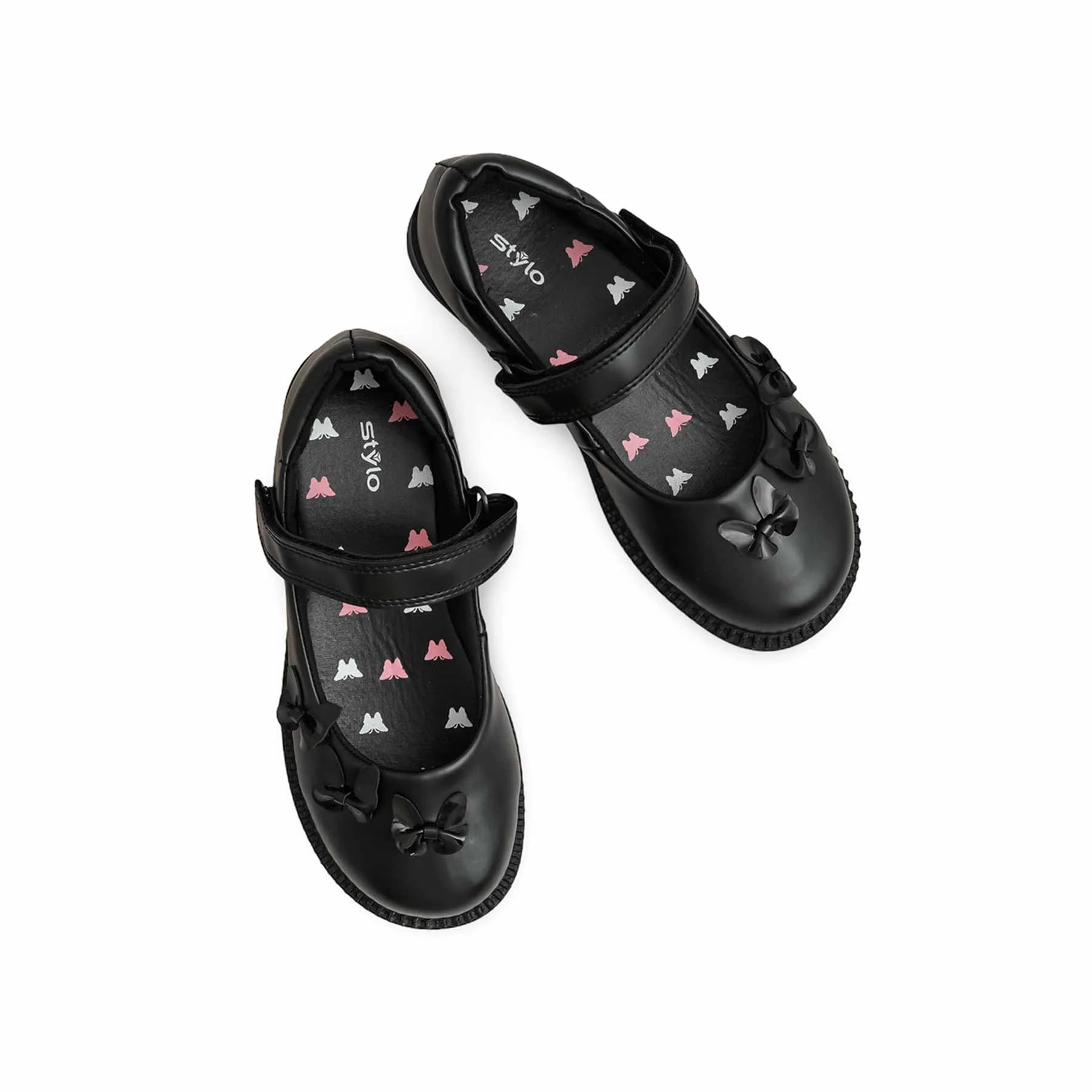 Girls Black Velcro Strap School Shoes SK0085 - Image 5