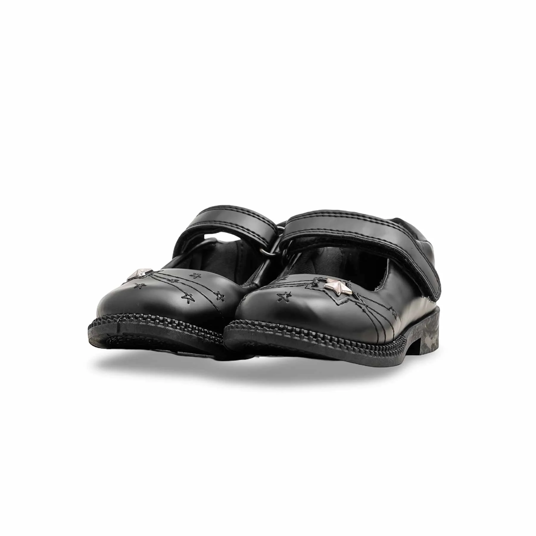 Girls Black Velcro Strap School Shoes SK0086 - Image 3