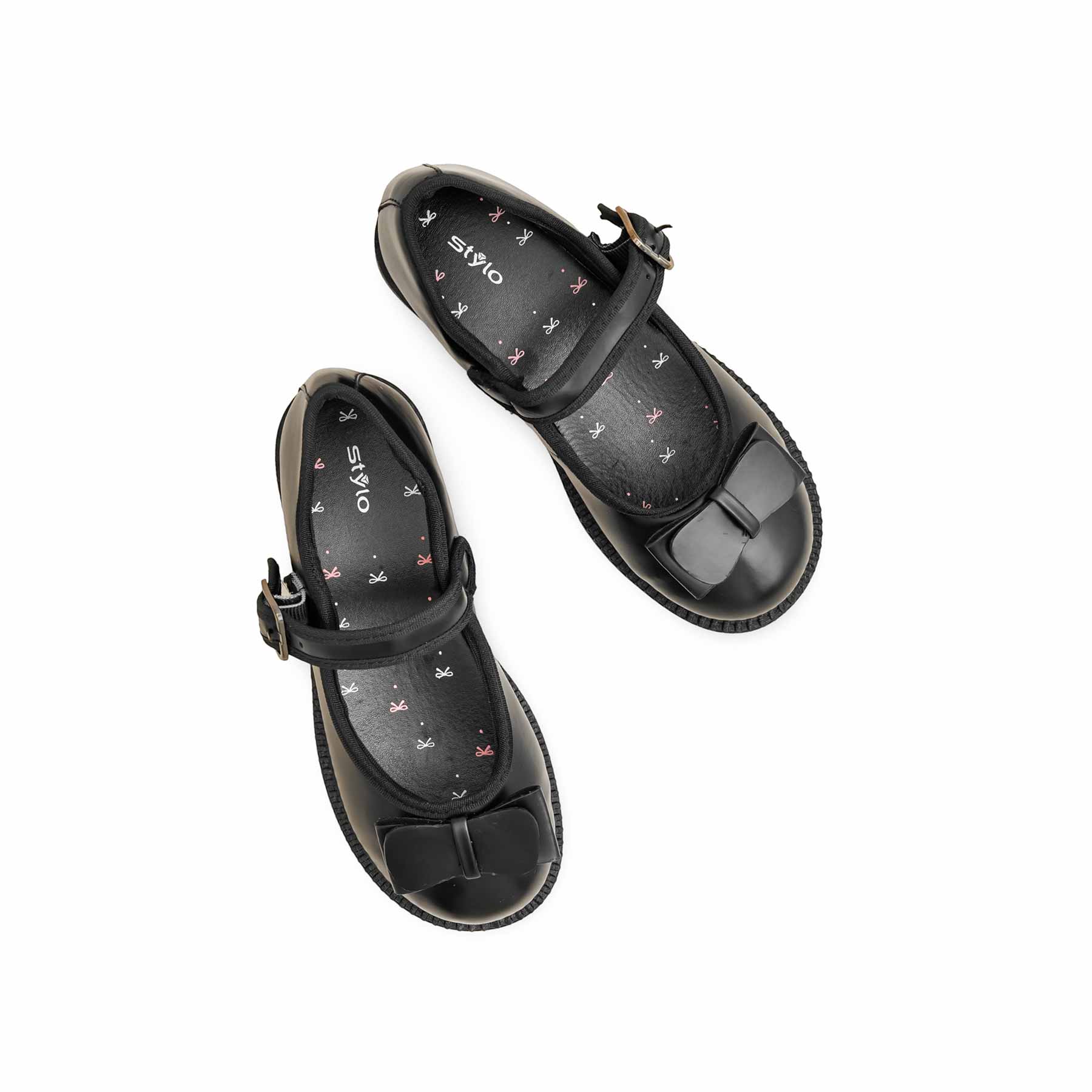 Girls Black Velcro Strap School Shoes SK0089 - Image 5