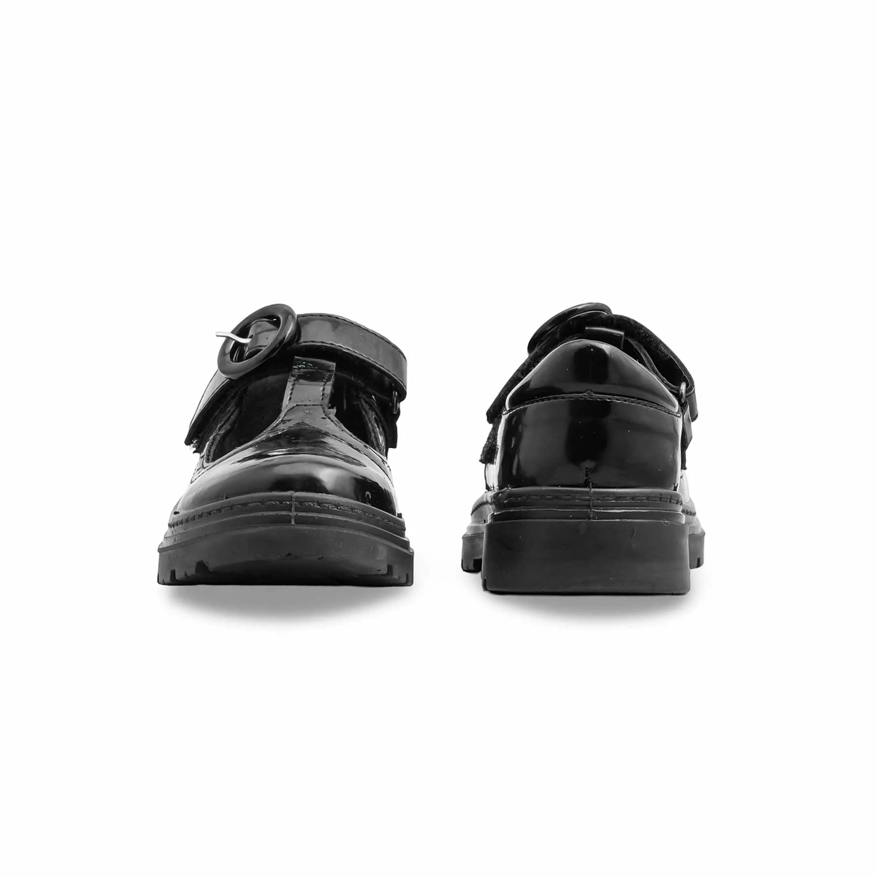Girls Black Velcro Strap School Shoes SK0090 - Image 4