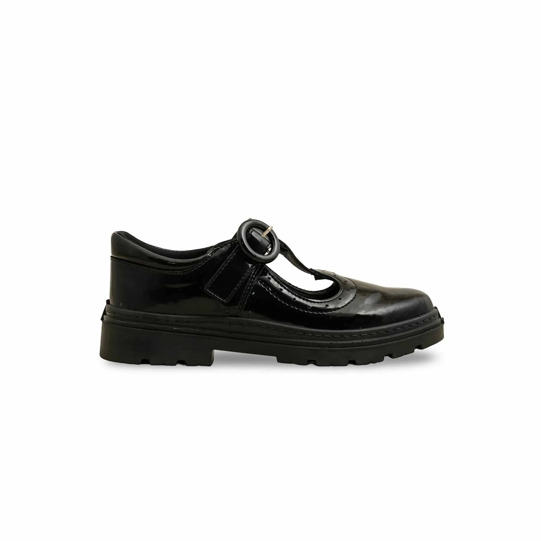 Girls Black Velcro Strap School Shoes SK0091 - Image 2