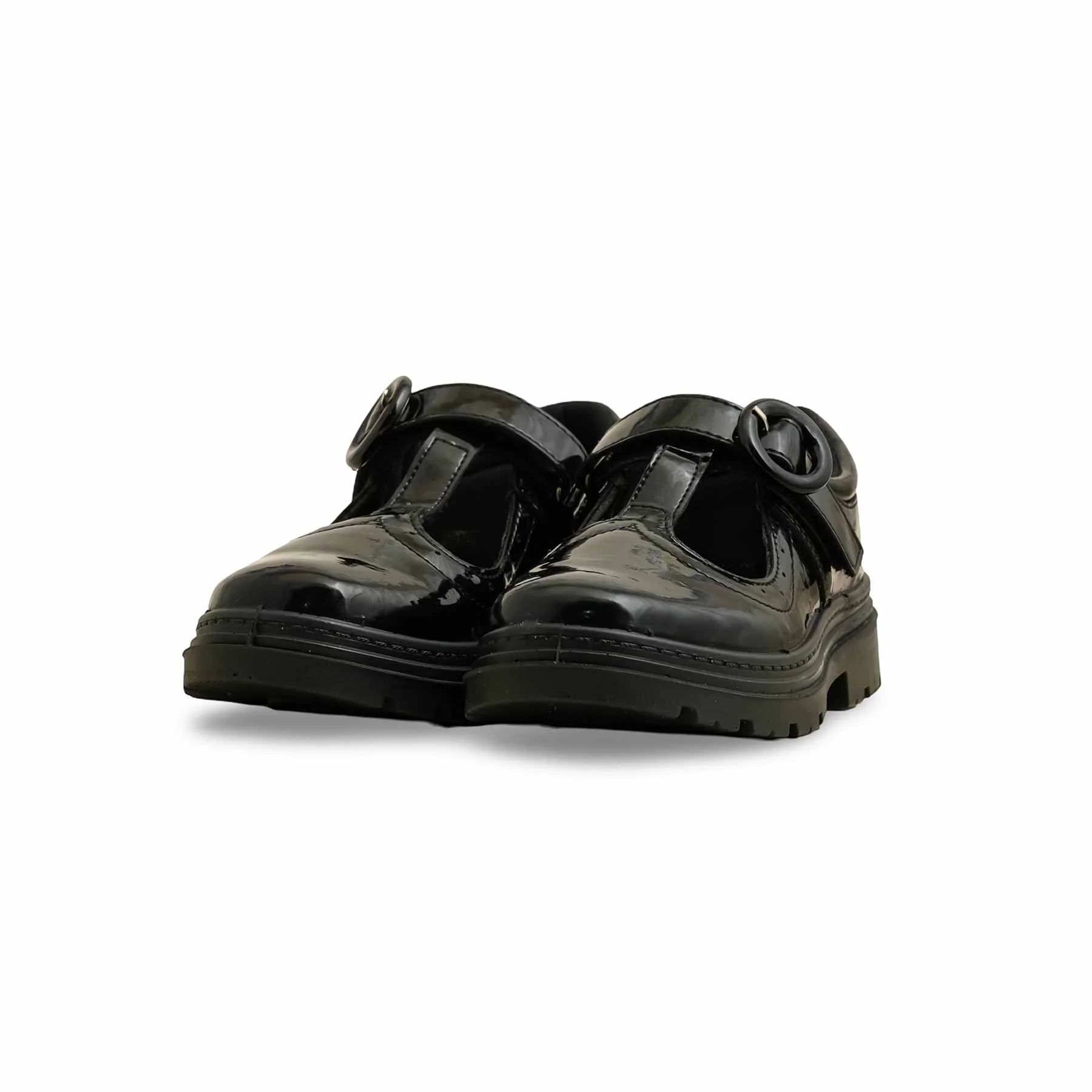 Girls Black Velcro Strap School Shoes SK0091 - Image 3