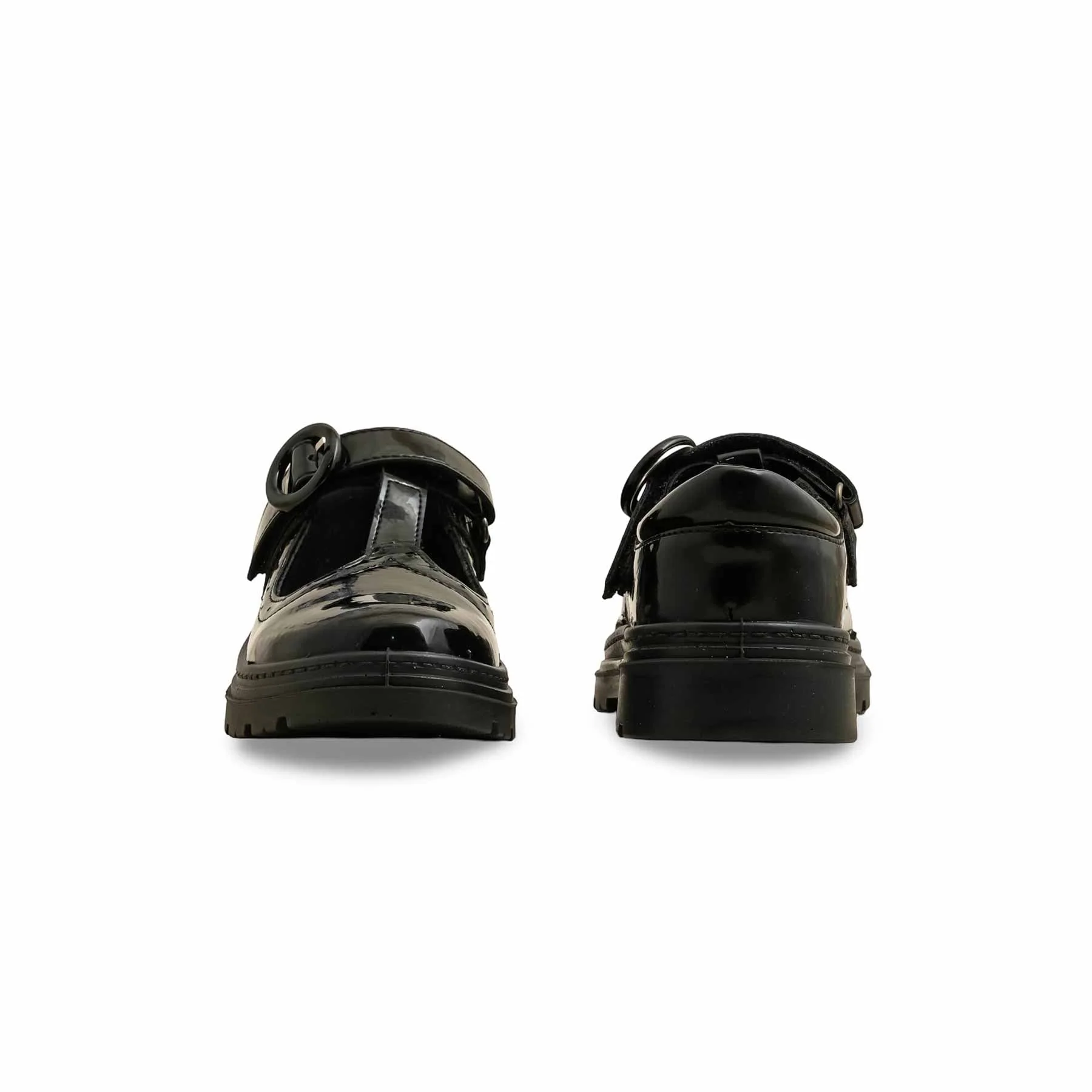 Girls Black Velcro Strap School Shoes SK0091 - Image 4