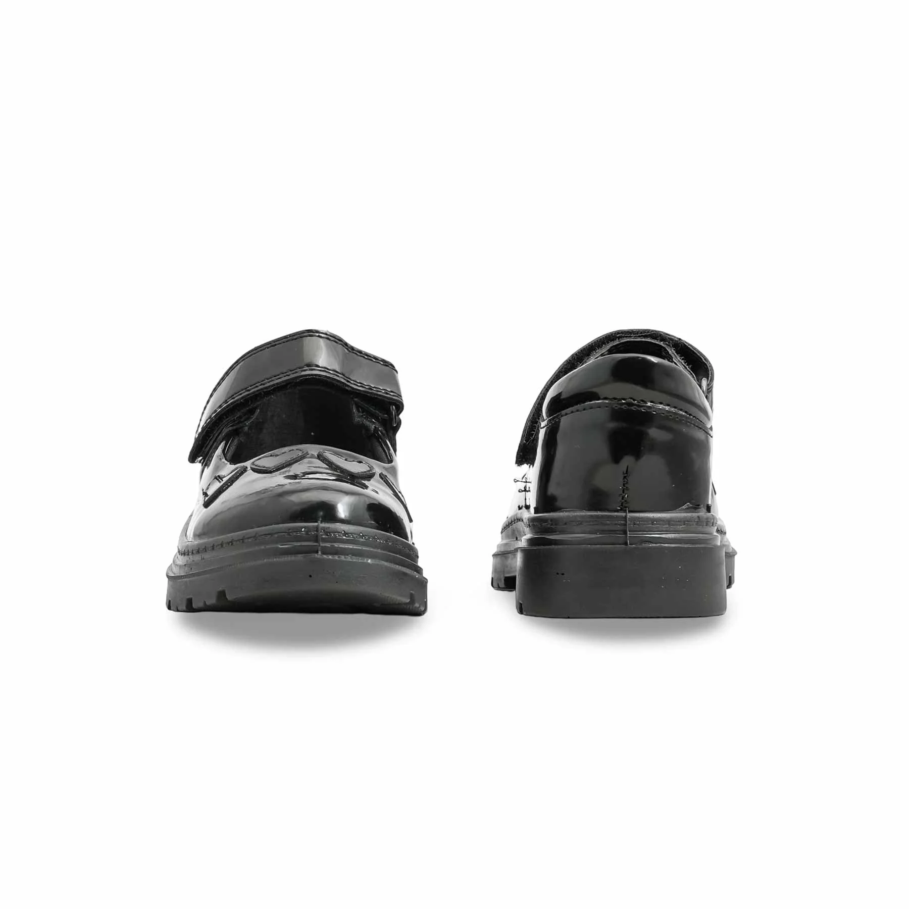 Girls Black Velcro Strap School Shoes SK0092 - Image 4