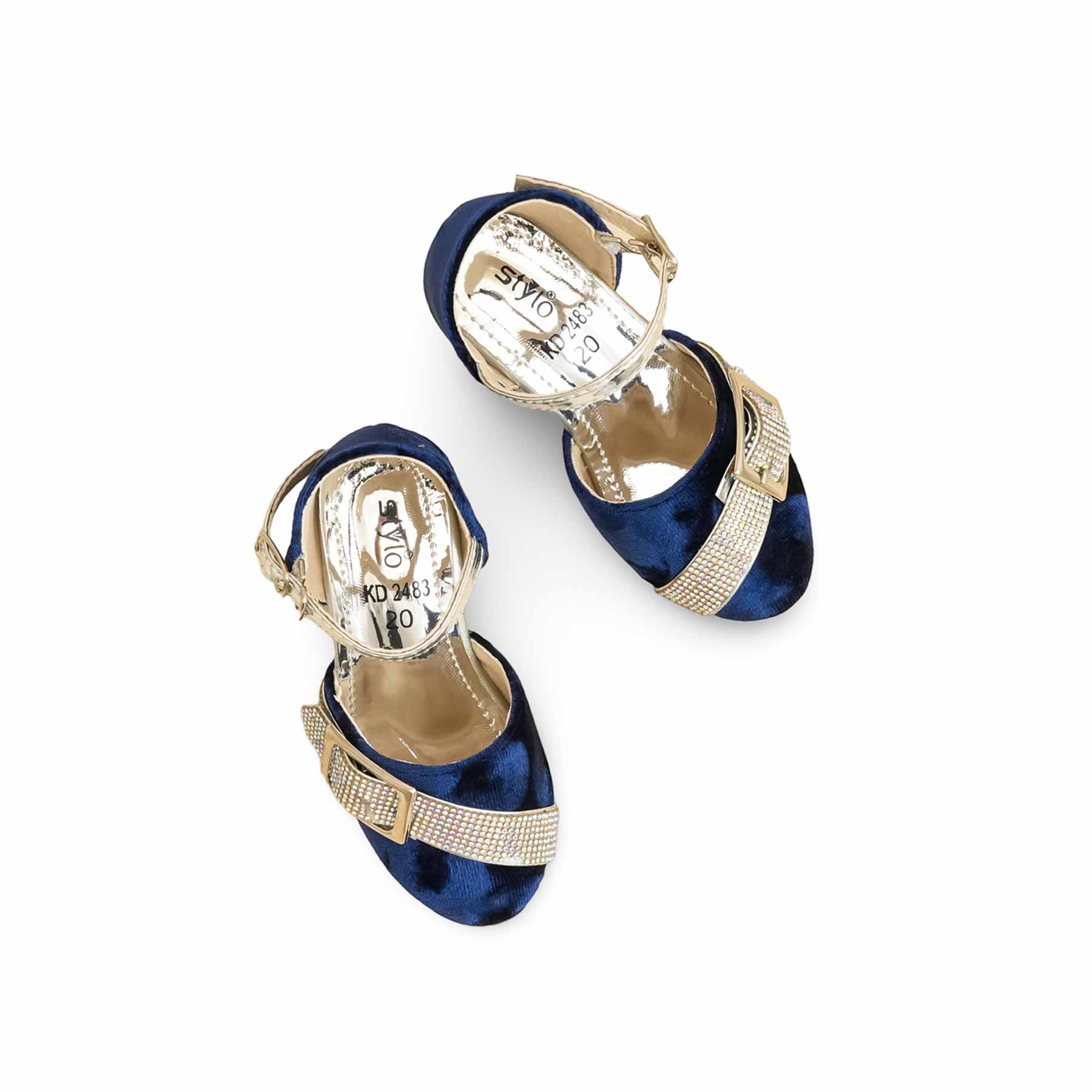 Girls Blue Fancy Pumps KD2483 - Image 5