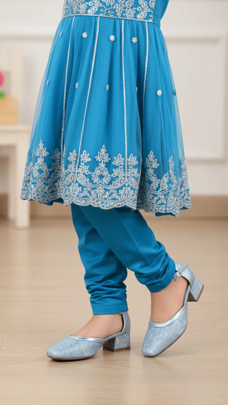 Girls Blue Fancy Pumps KD2625