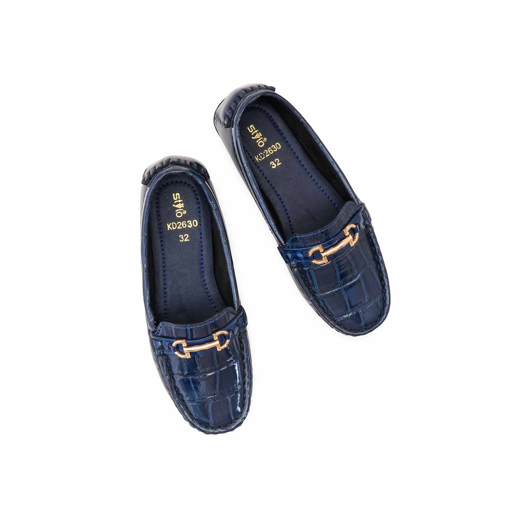 Girls Blue Formal Moccasin KD2630 - Image 5