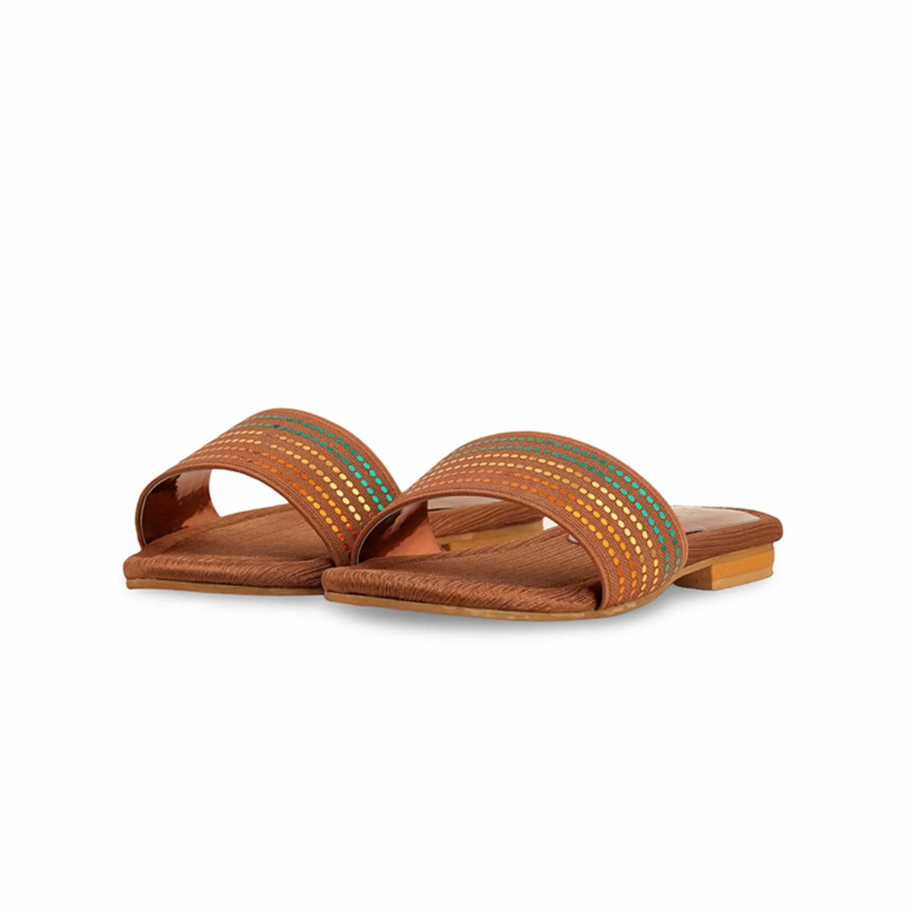 Girls Brown Casual Slipper KD5569 - Image 3
