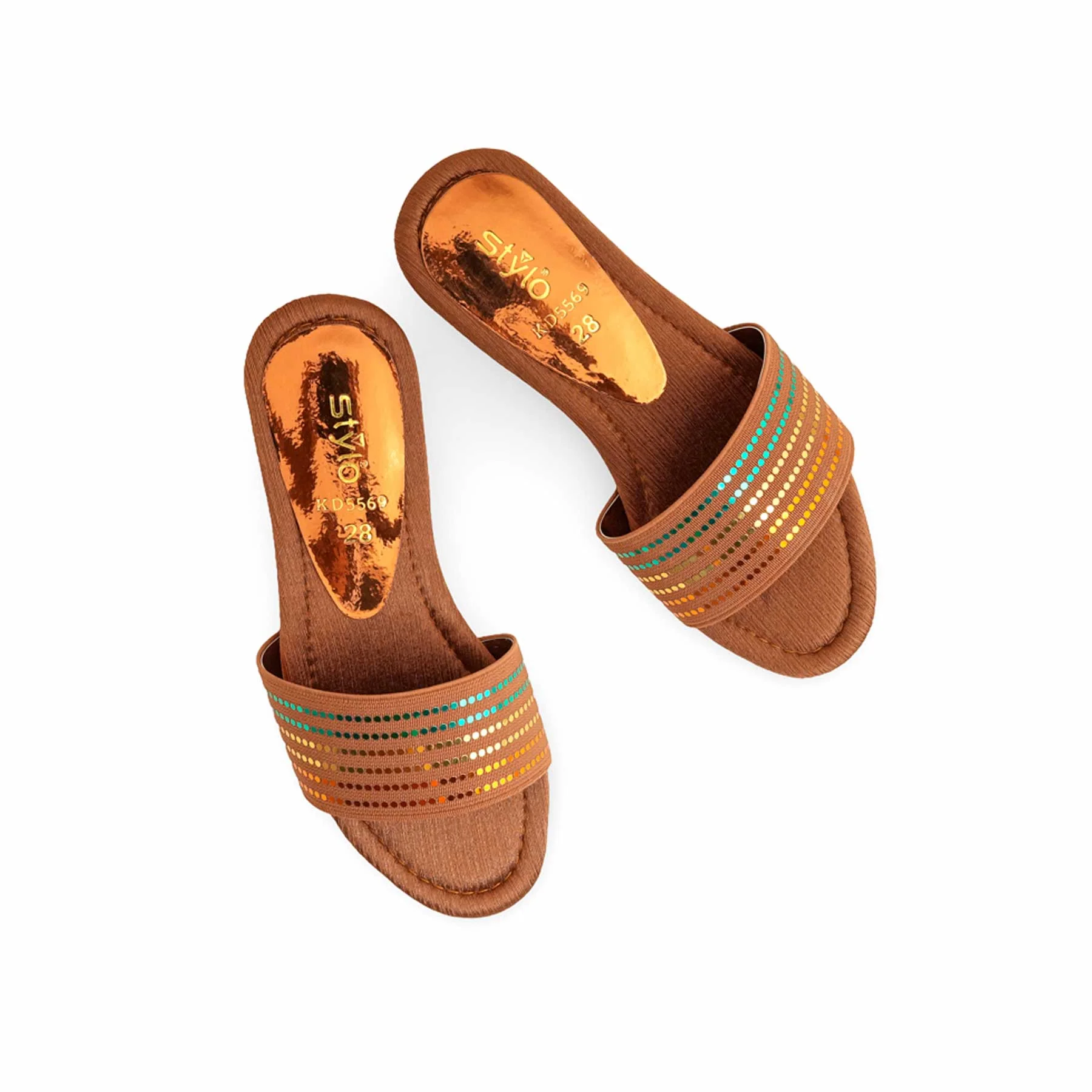 Girls Brown Casual Slipper KD5569 - Image 5