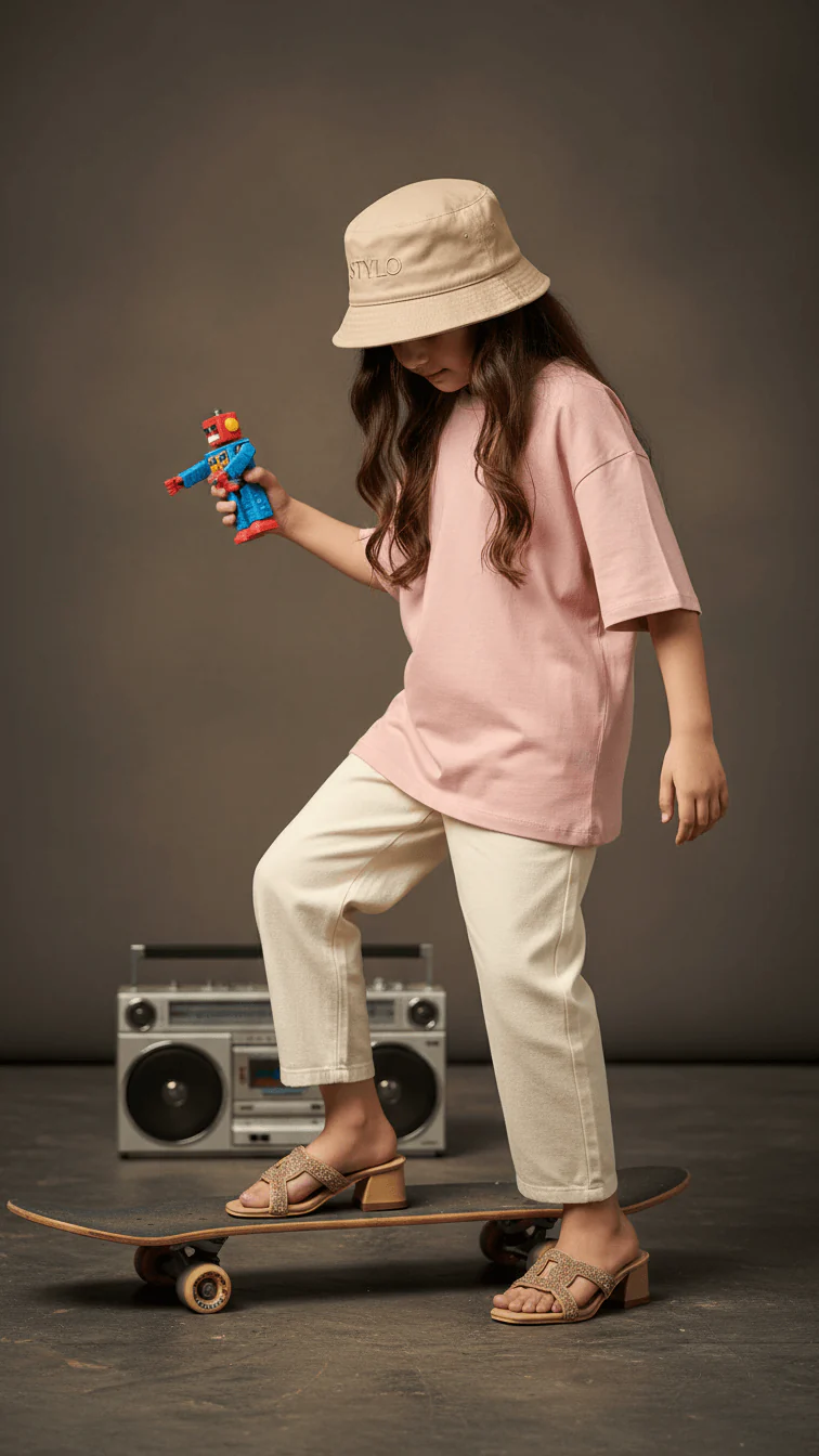 Girls Brown Fancy Slipper KD5668