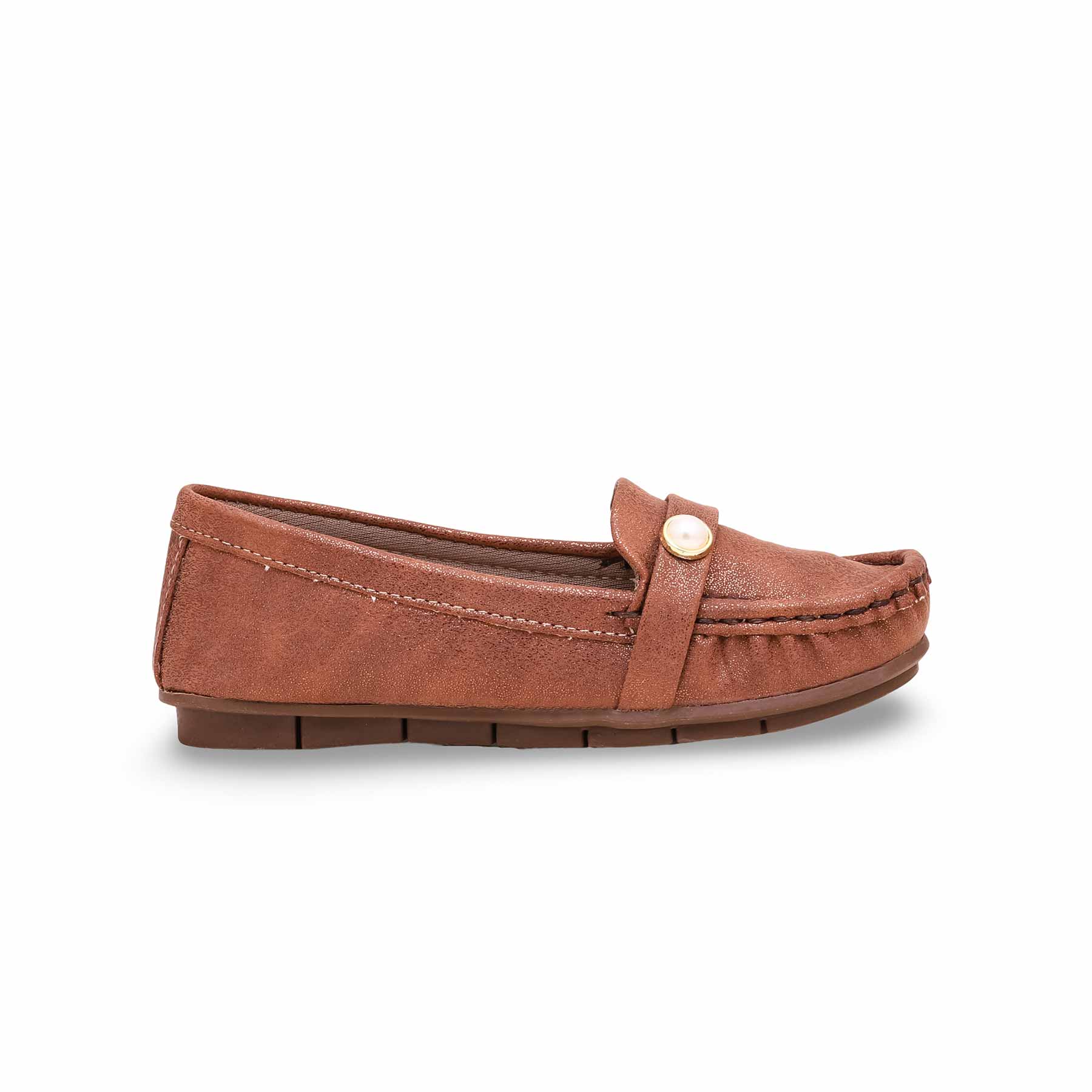 Girls Brown Formal Moccasin KD0911 - Image 2