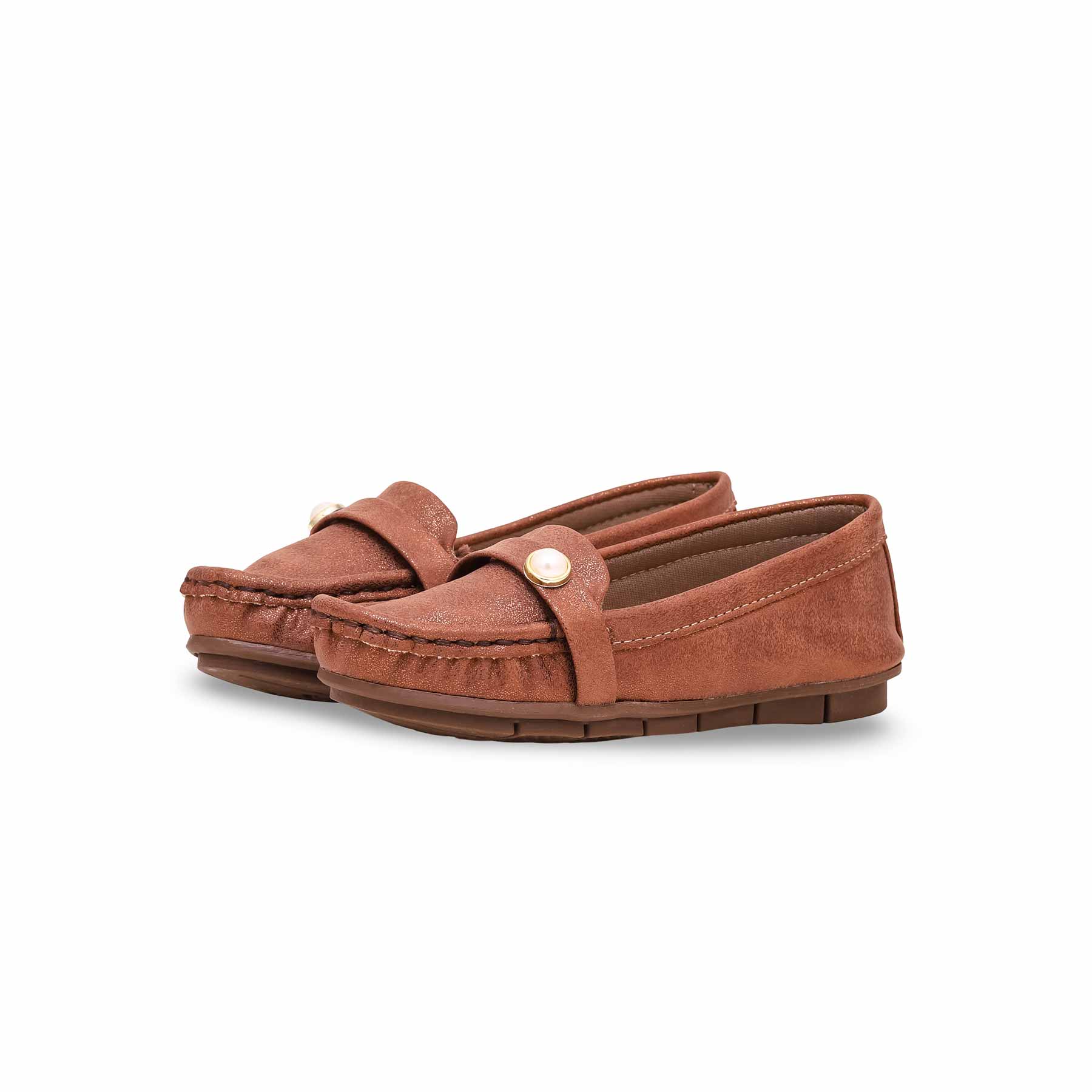 Girls Brown Formal Moccasin KD0911 - Image 3