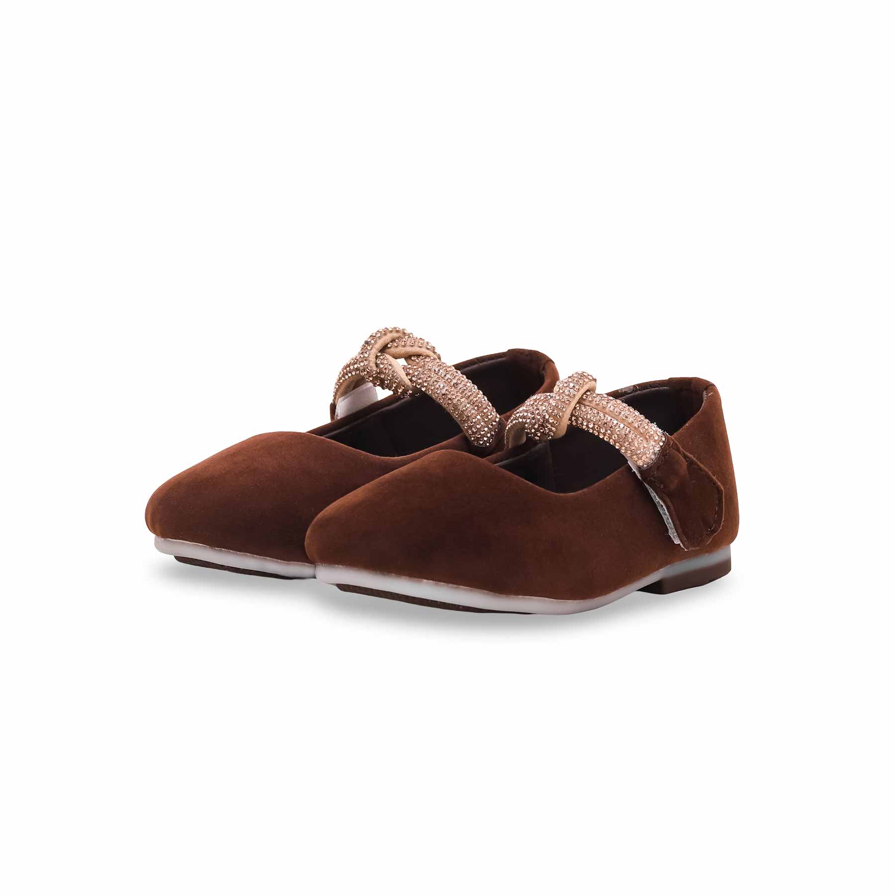 Girls Brown Formal Pumps KD2377 - Image 3