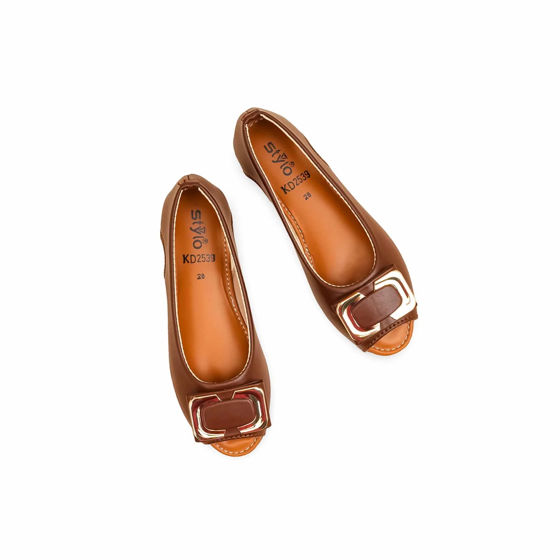 Girls Brown Formal Pumps KD2539 - Image 5