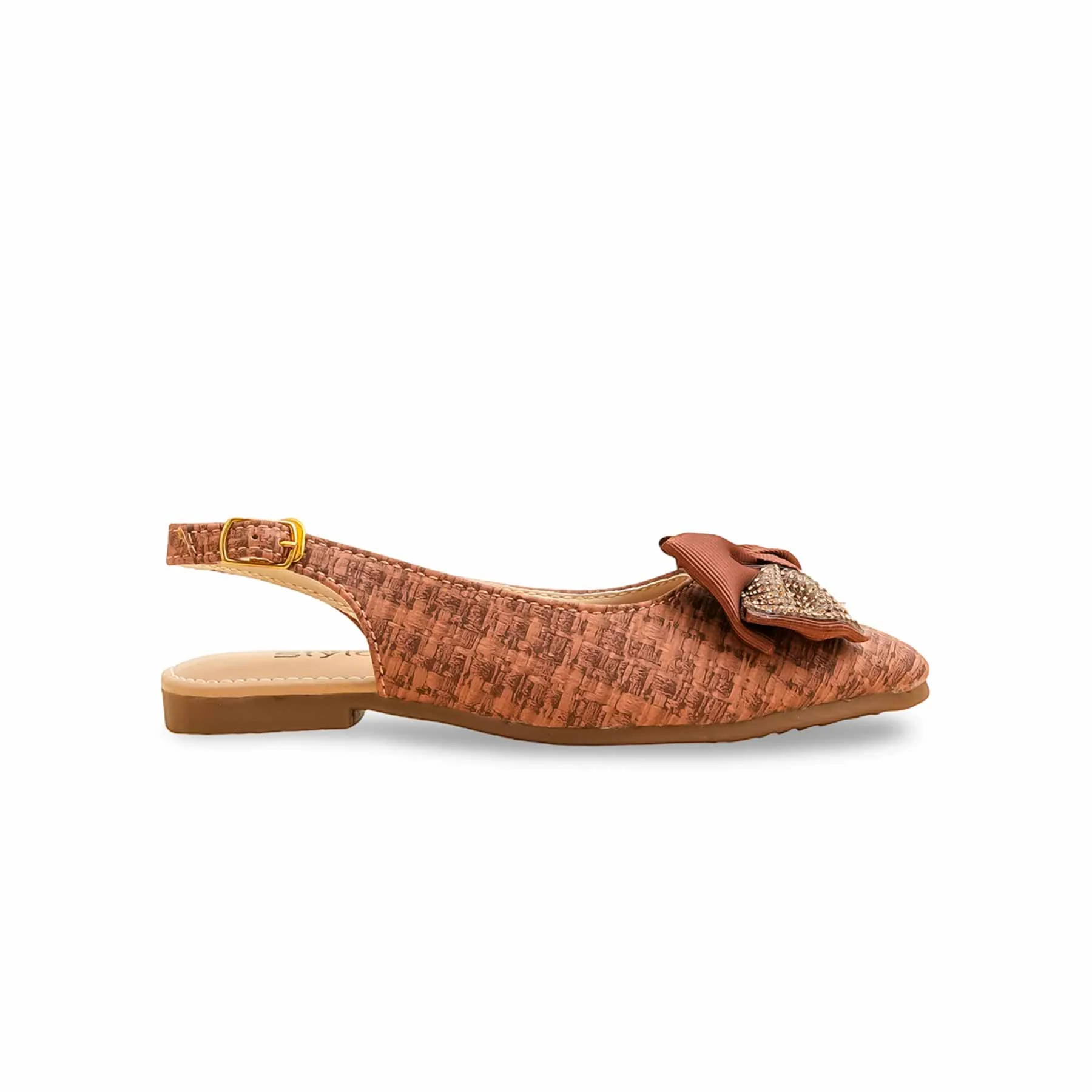 Girls Brown Formal Pumps KD2543 - Image 2