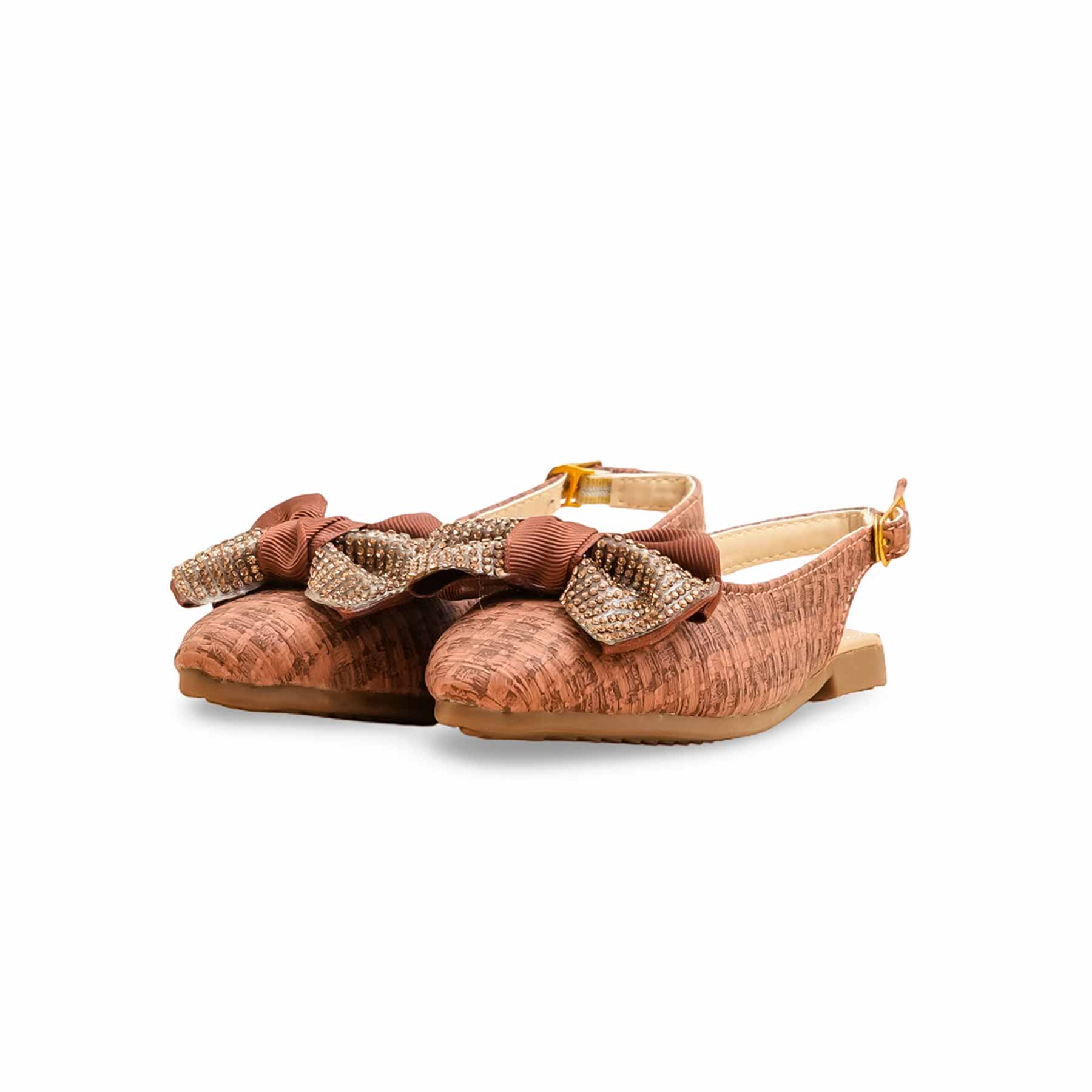 Girls Brown Formal Pumps KD2543 - Image 3