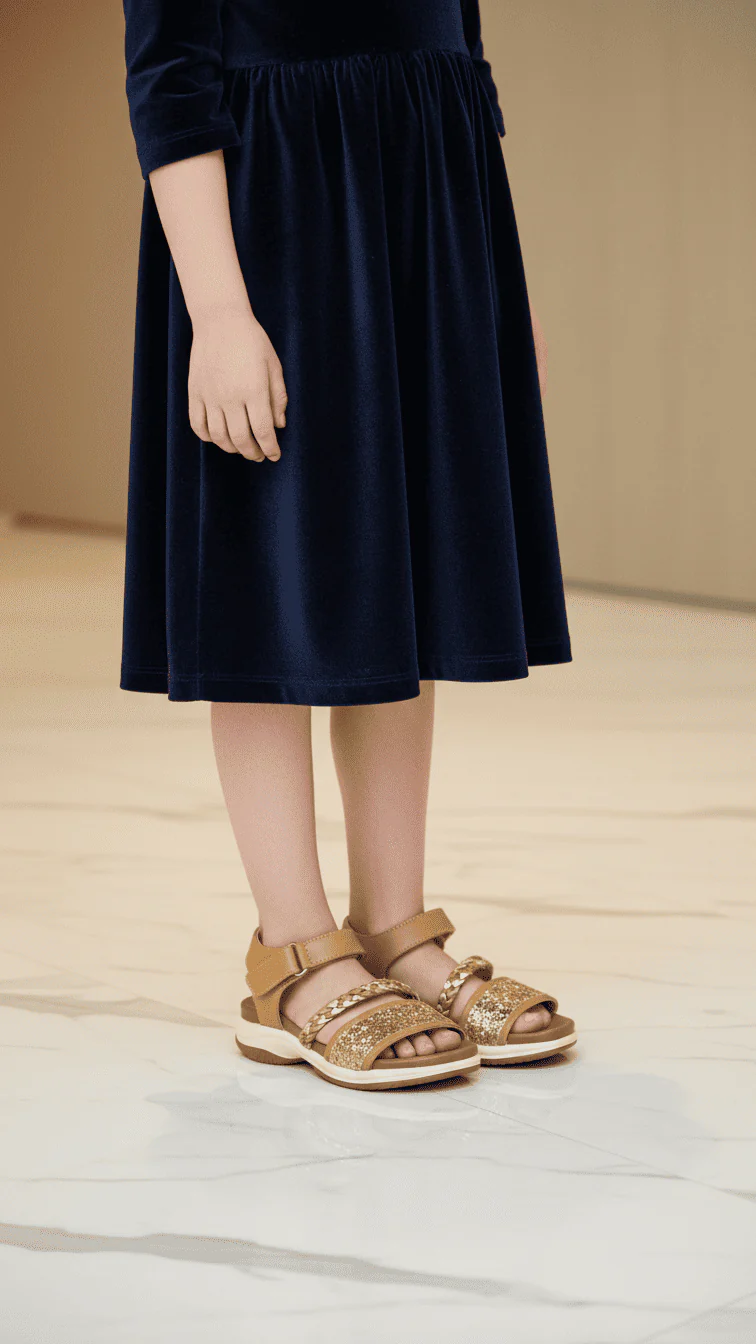 Girls Brown Formal Sandal KD5714