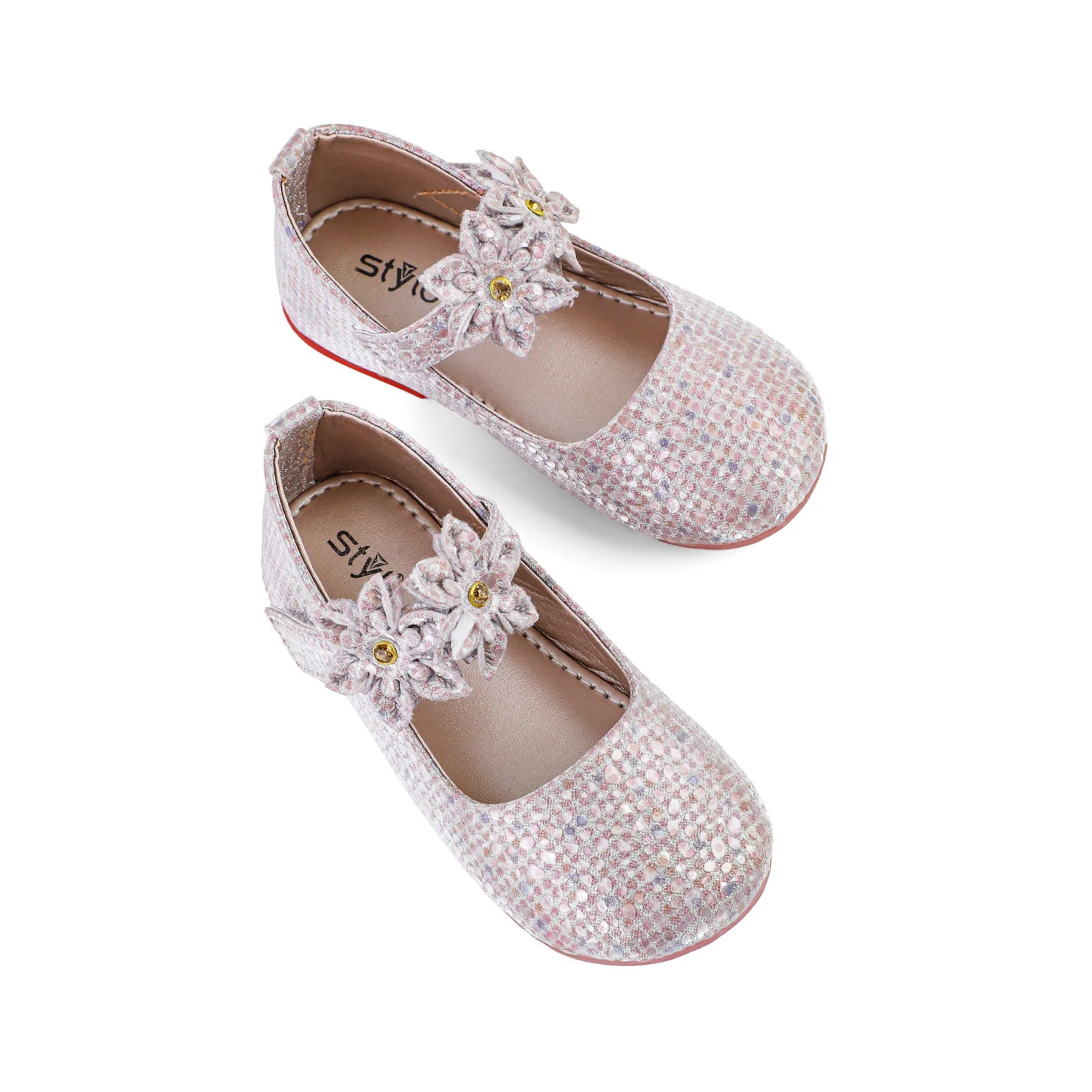 Girls Champagne Fancy Pumps KD0903 - Image 4