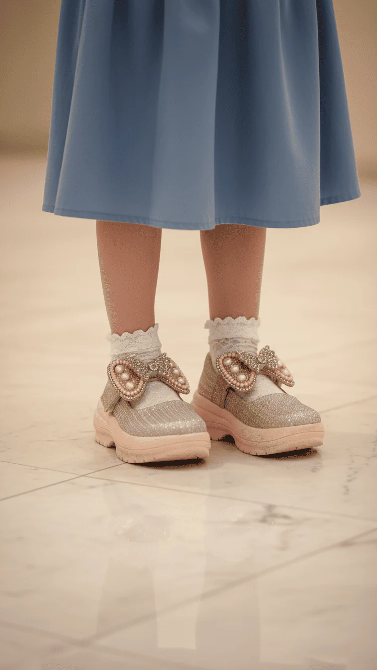 Girls Champagne Fancy Pumps KD2558