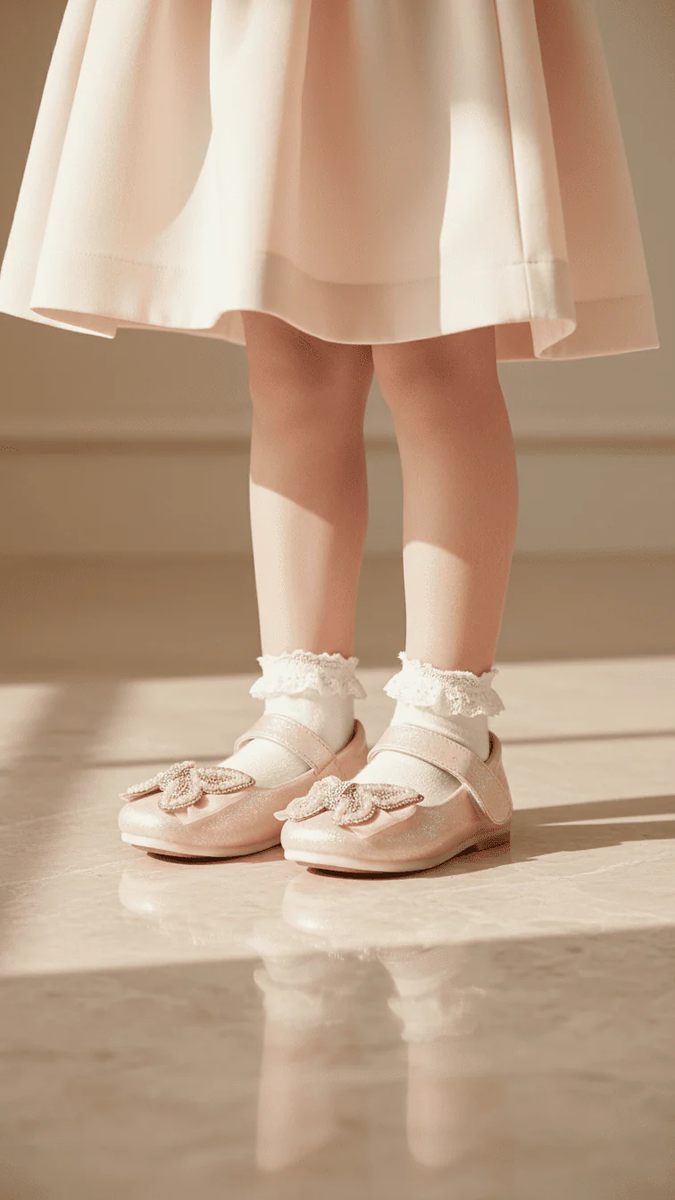 Girls Champagne Fancy Pumps KD2636