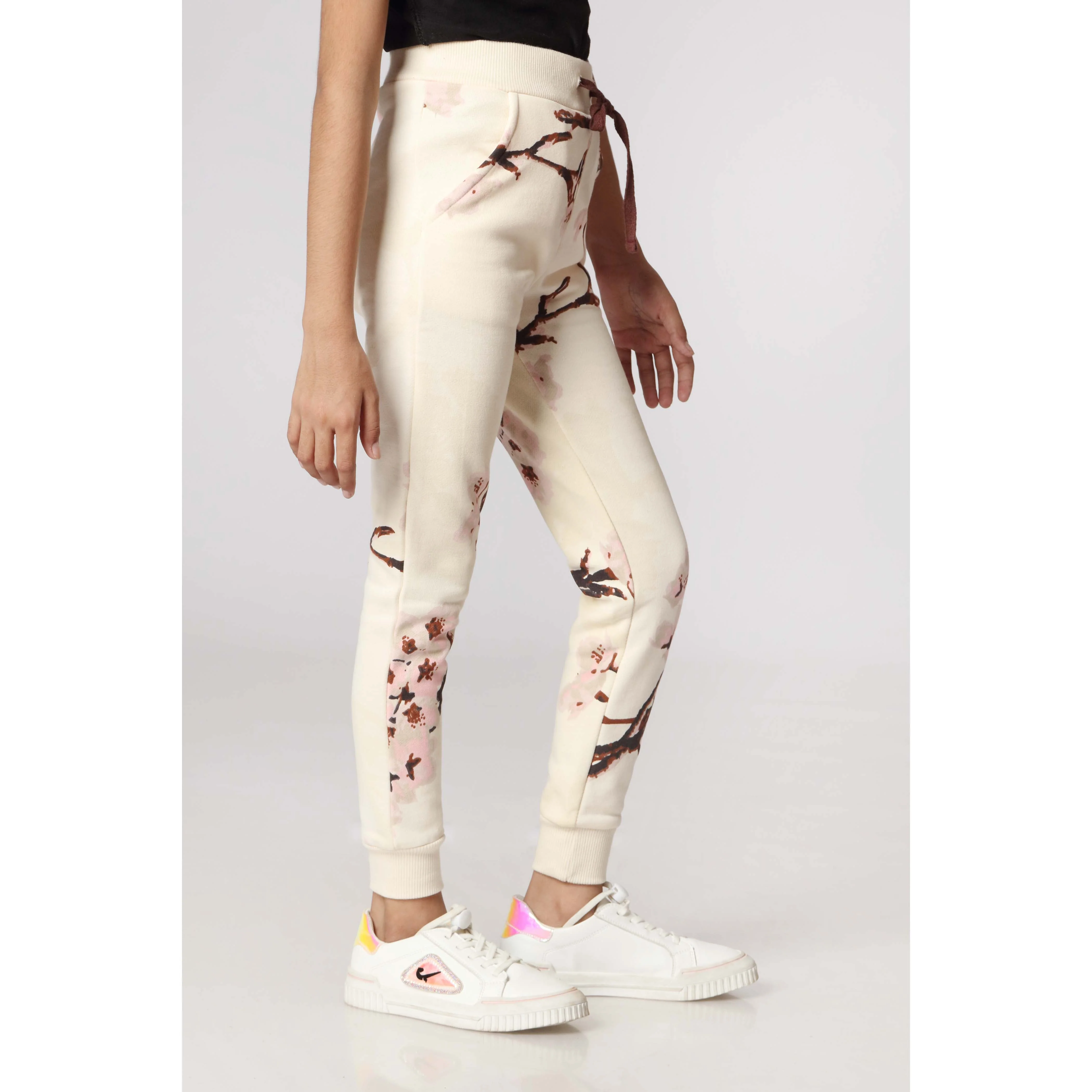 Girls Cream Fleece Trousers PW2859 - Image 2