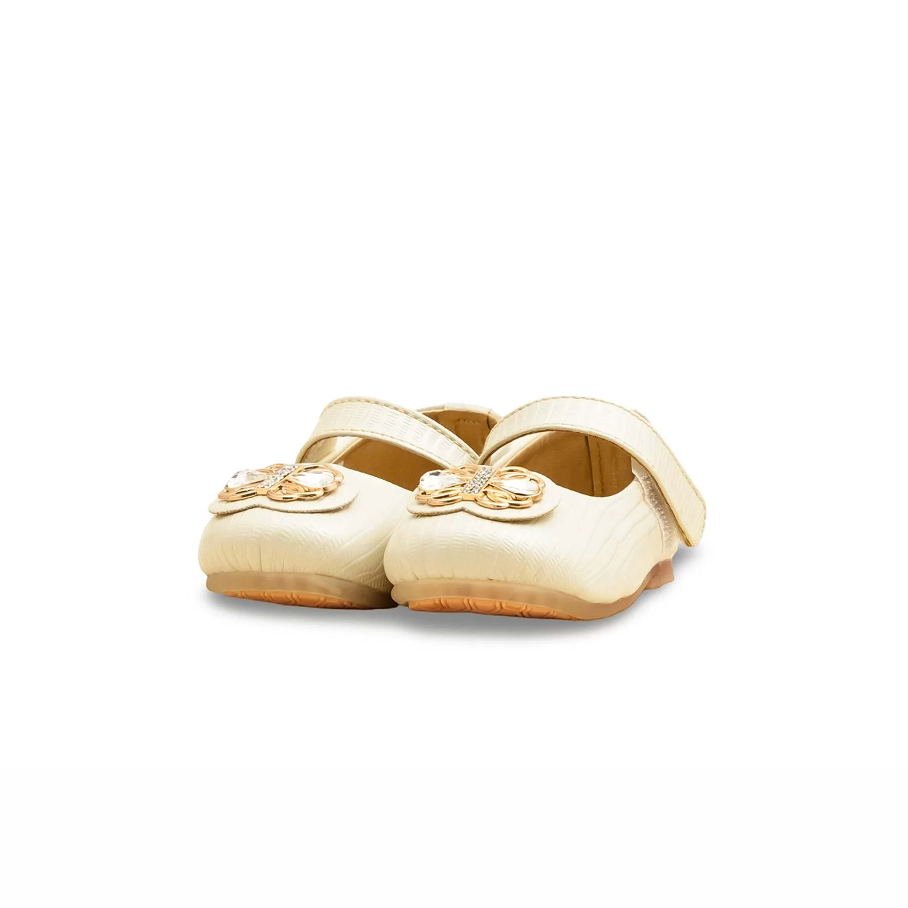 Girls Cream Formal Pumps KD2485 - Image 3