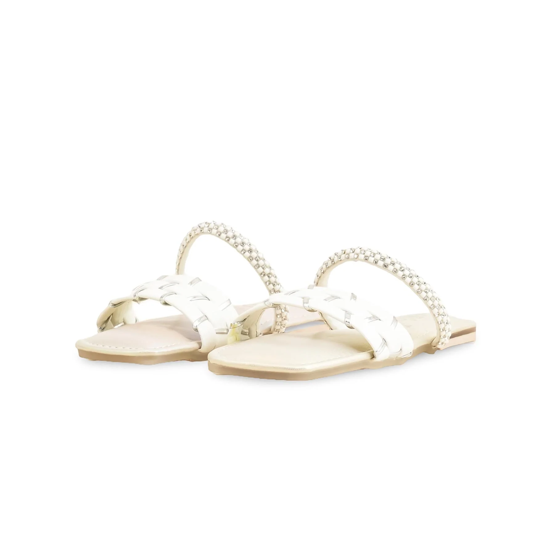 Girls Cream Formal Slipper KD5624 - Image 3