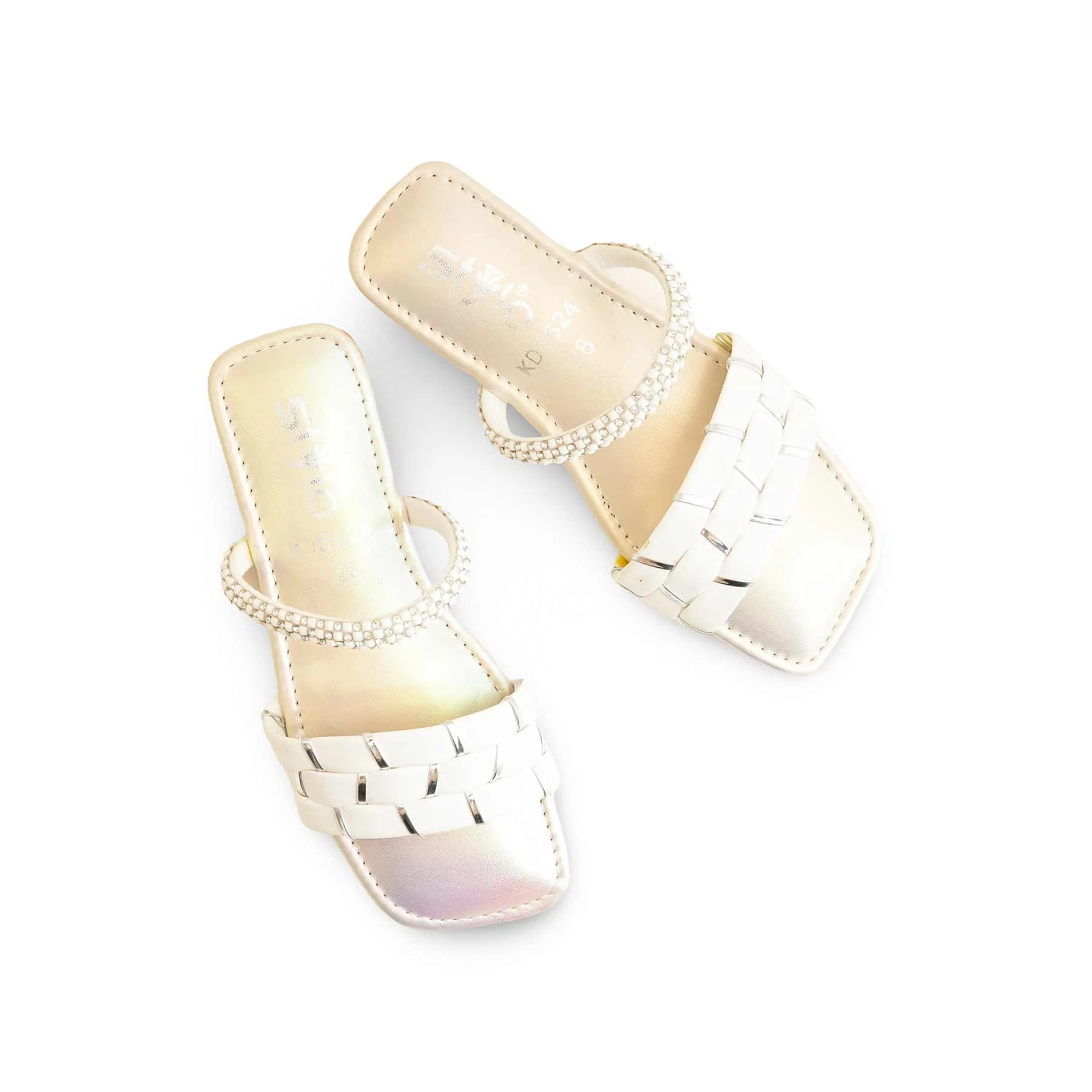 Girls Cream Formal Slipper KD5624 - Image 5