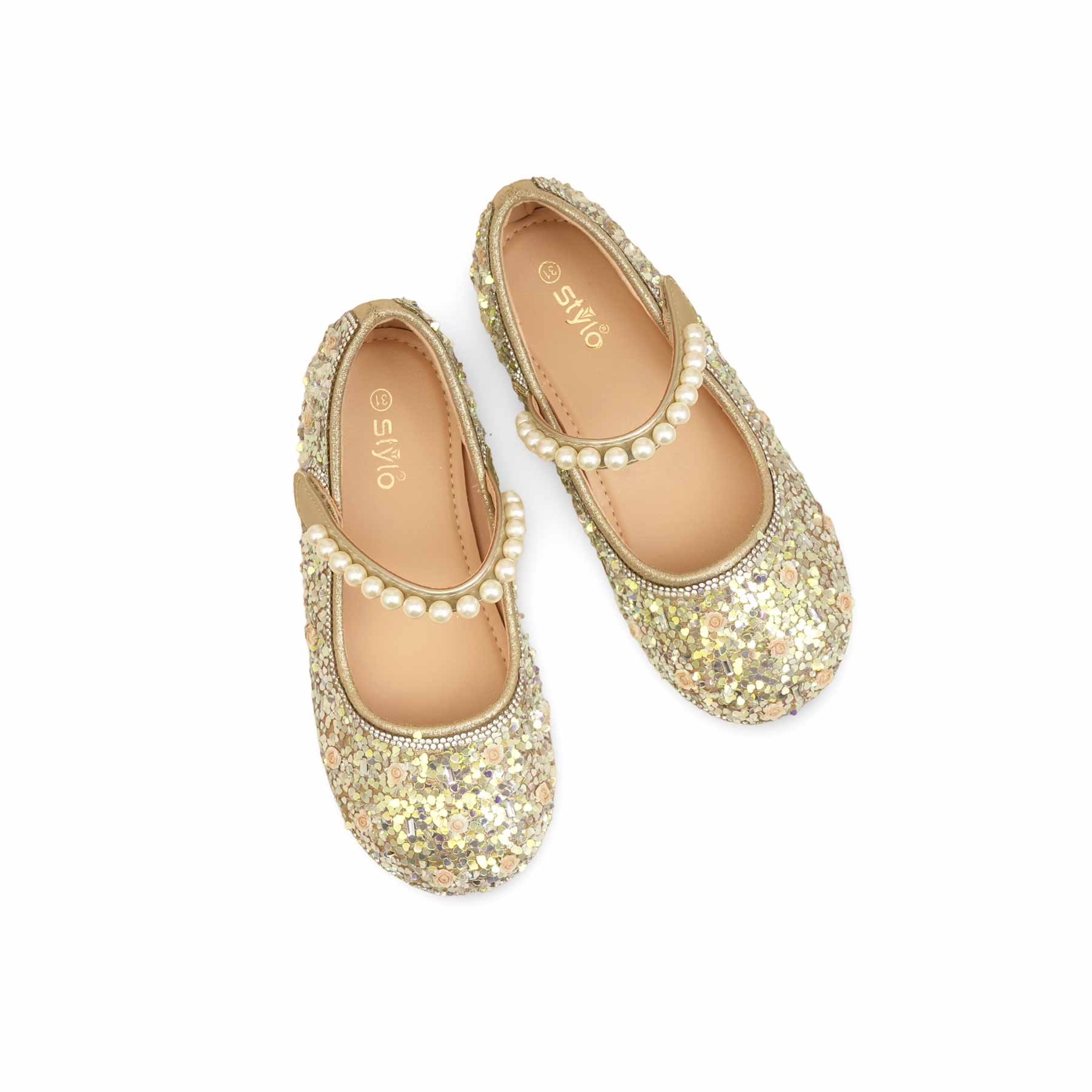 Girls Golden Casual Pumps KD2459 - Image 5