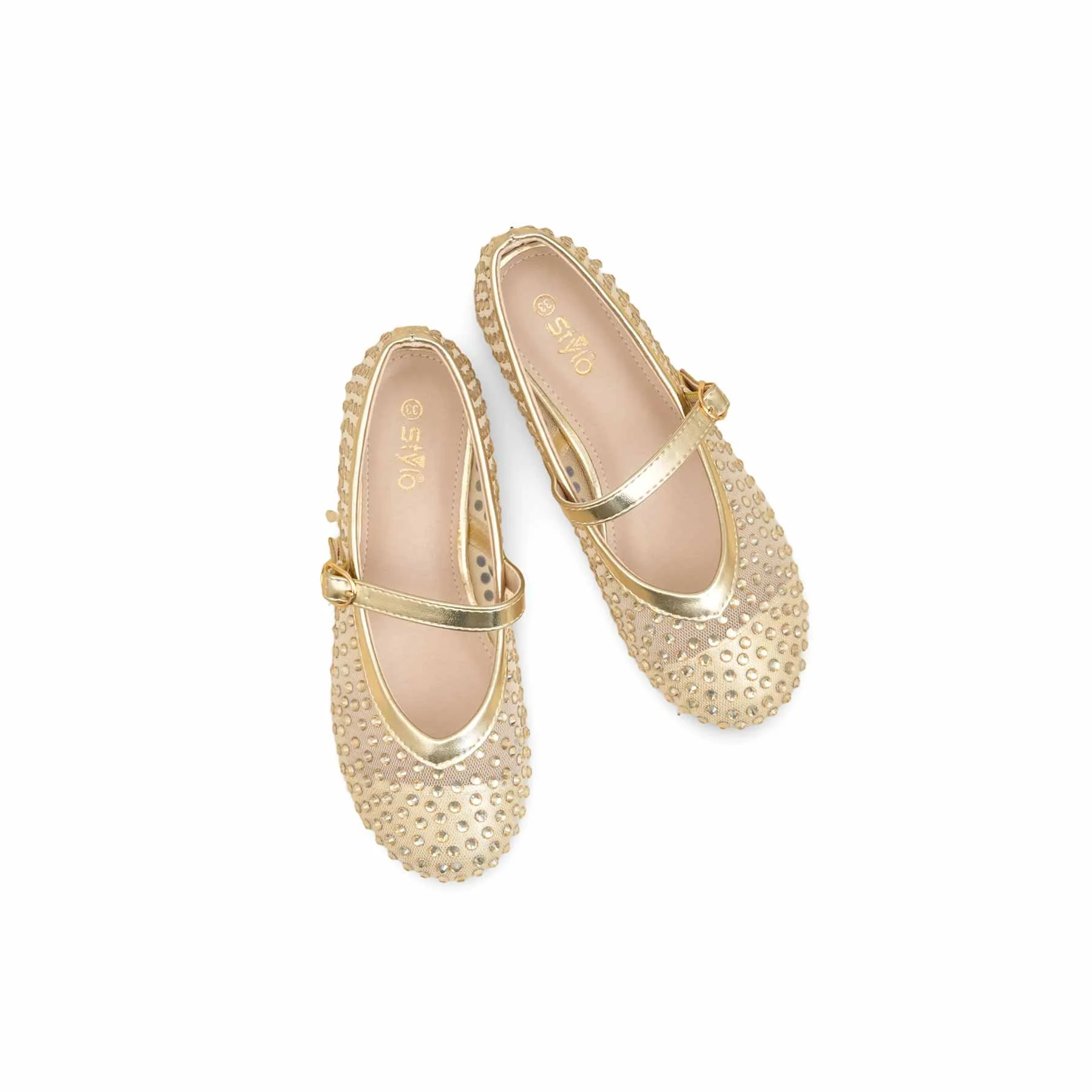 Girls Golden Casual Pumps KD2467 - Image 5