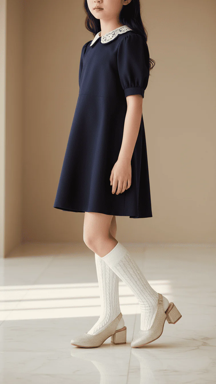 Girls Golden Fancy Court Shoes KD2492