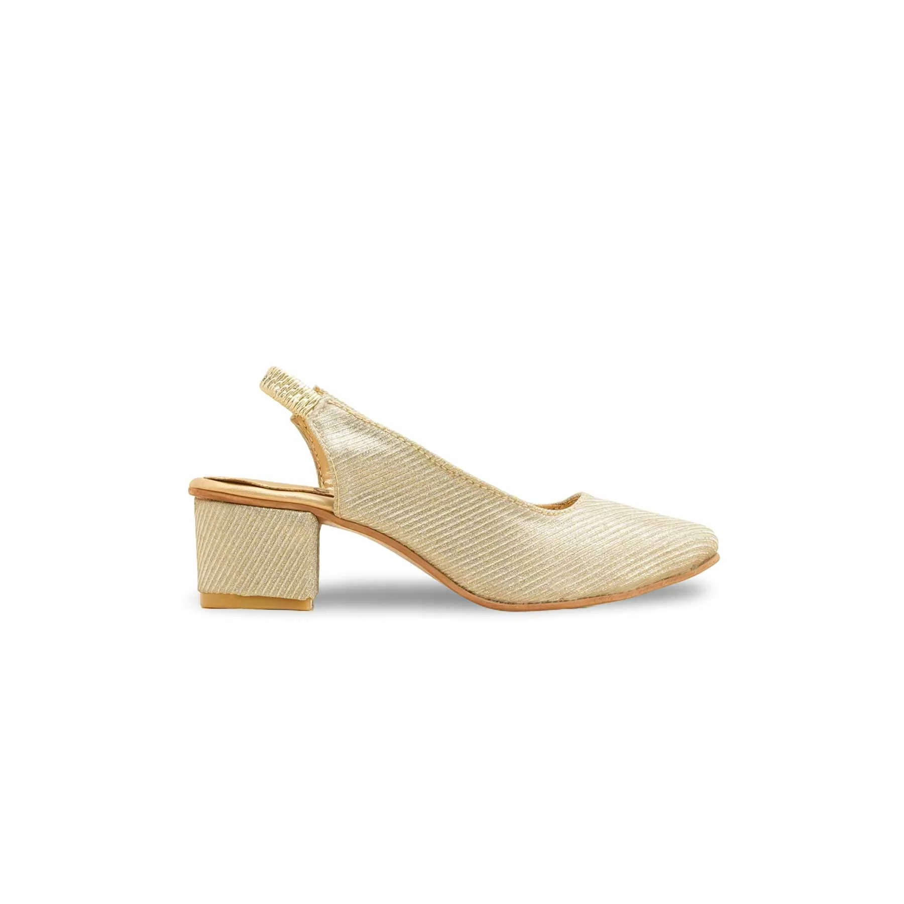 Girls Golden Fancy Court Shoes KD2492 - Image 2