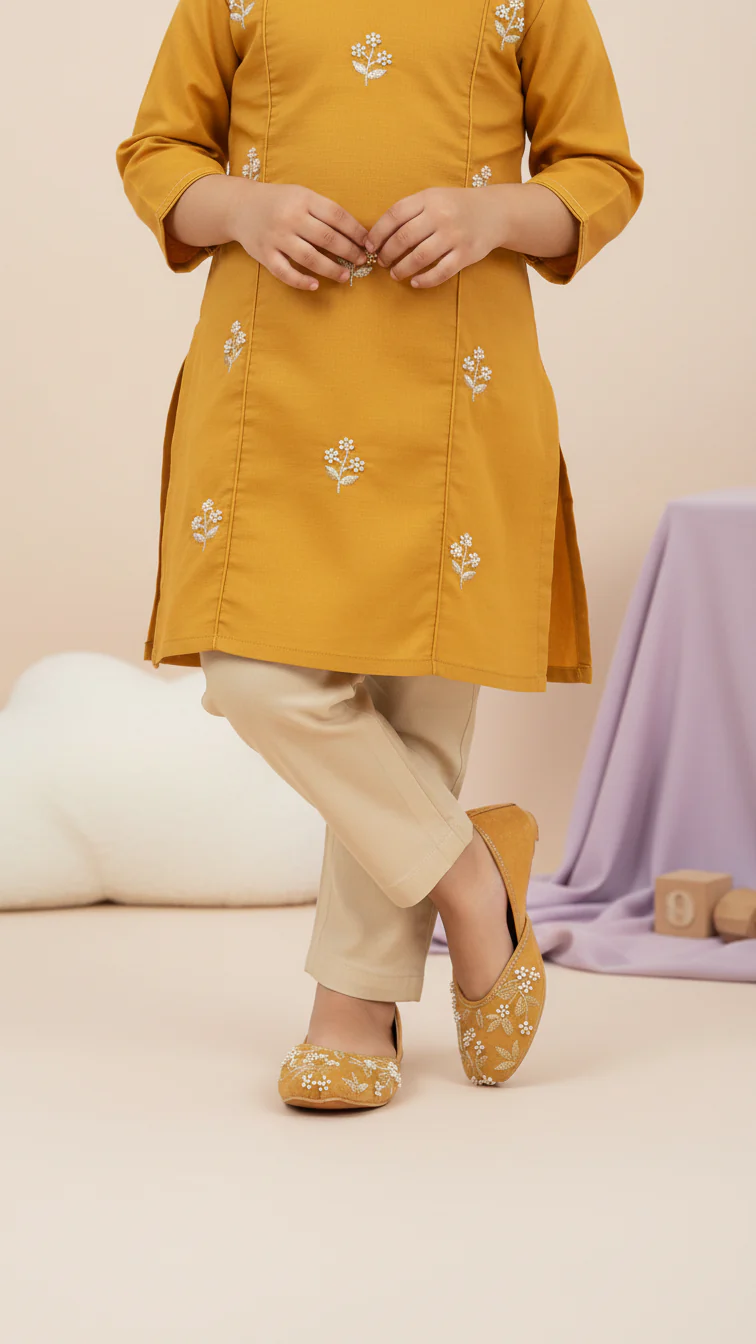 Girls Golden Fancy Khussa KD2251