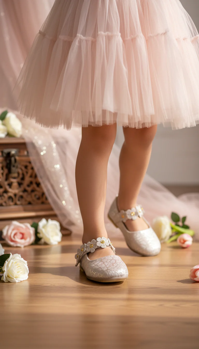 Girls Golden Fancy Pumps KD0898