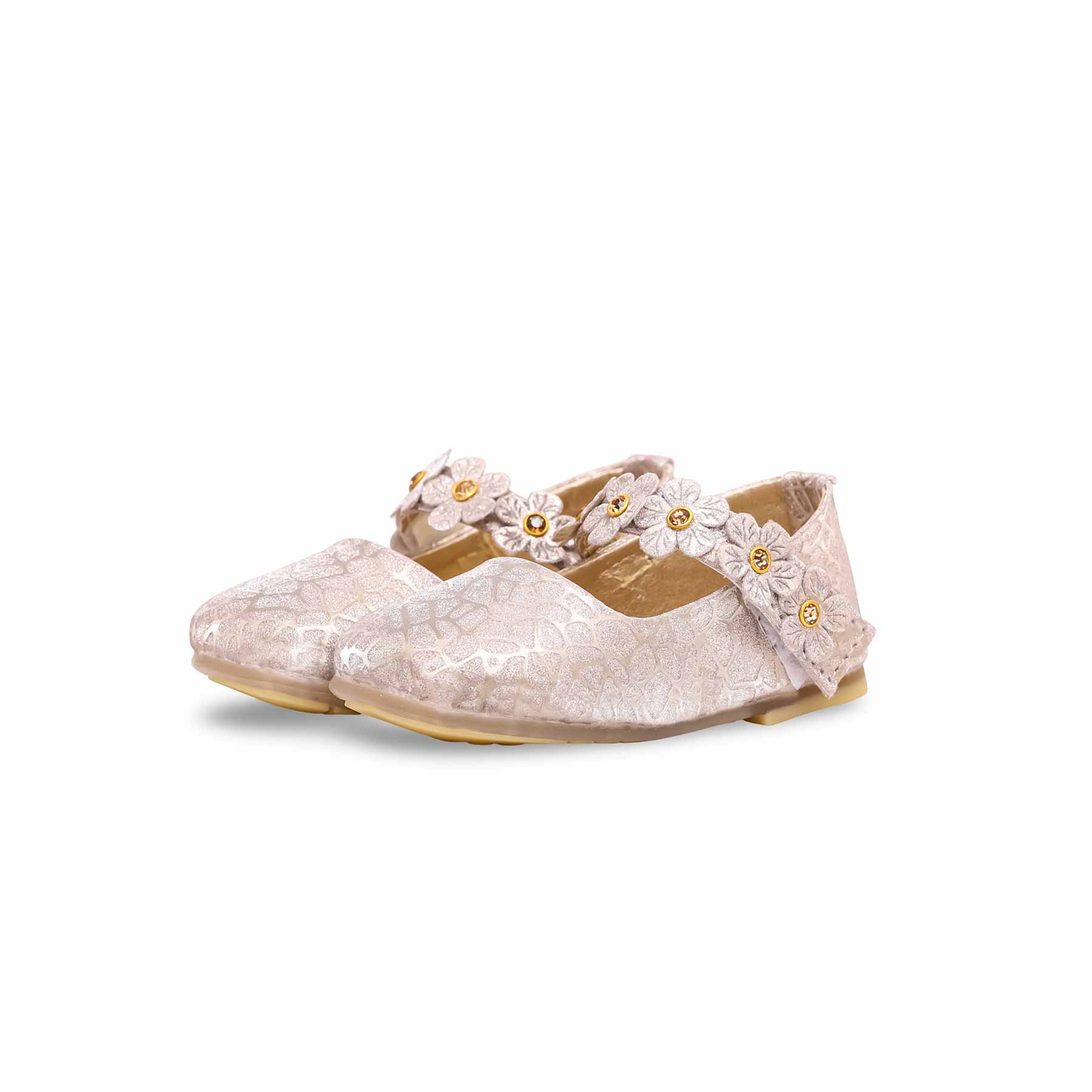 Girls Golden Fancy Pumps KD0898 - Image 3
