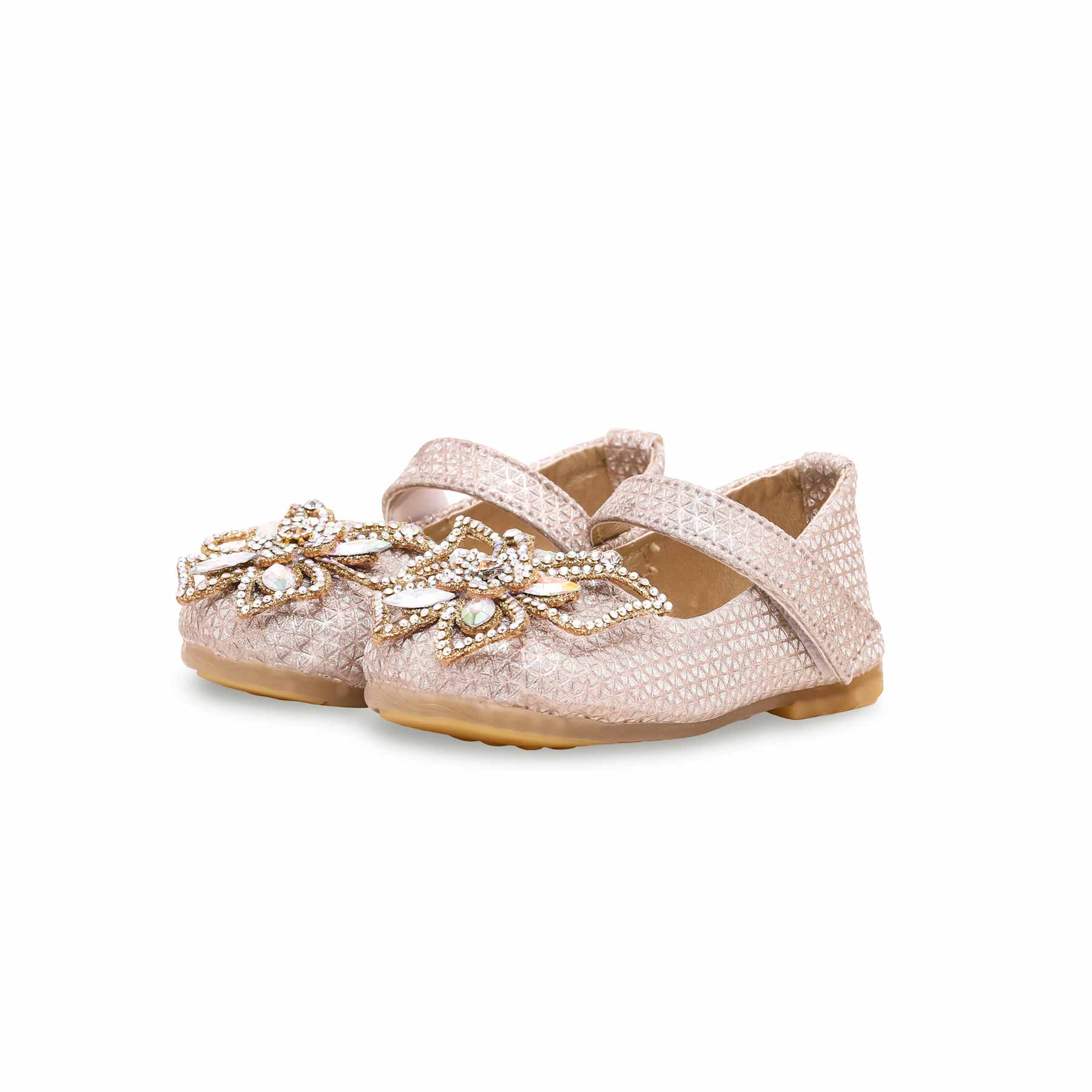 Girls Golden Fancy Pumps KD0899 - Image 2