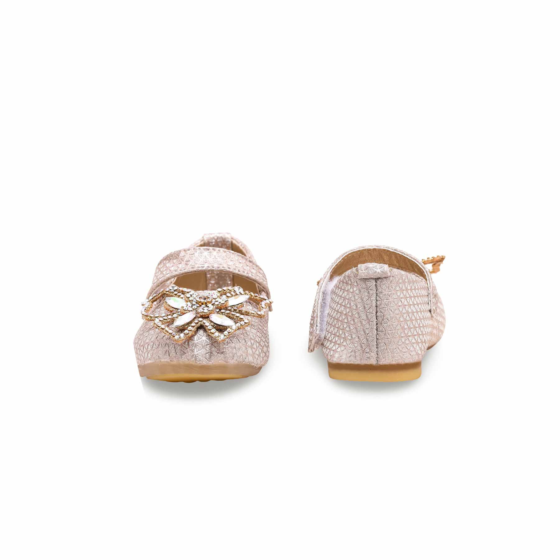 Girls Golden Fancy Pumps KD0899 - Image 3