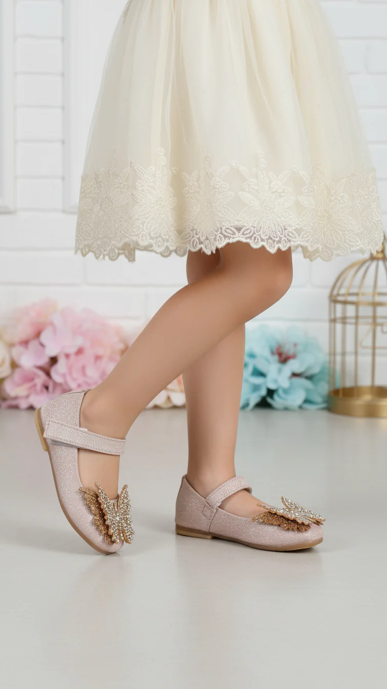 Girls Golden Fancy Pumps KD0902