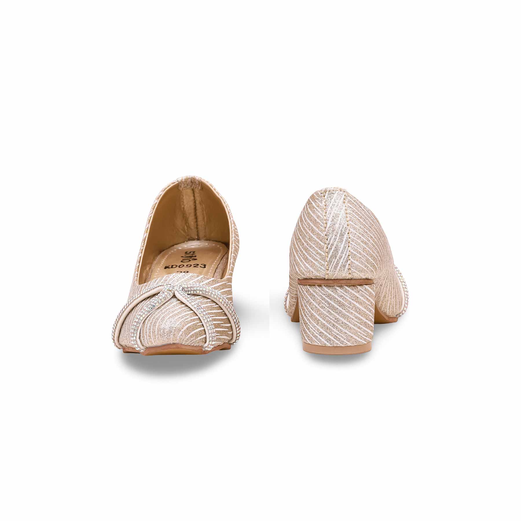 Girls Golden Fancy Pumps KD0923 - Image 4