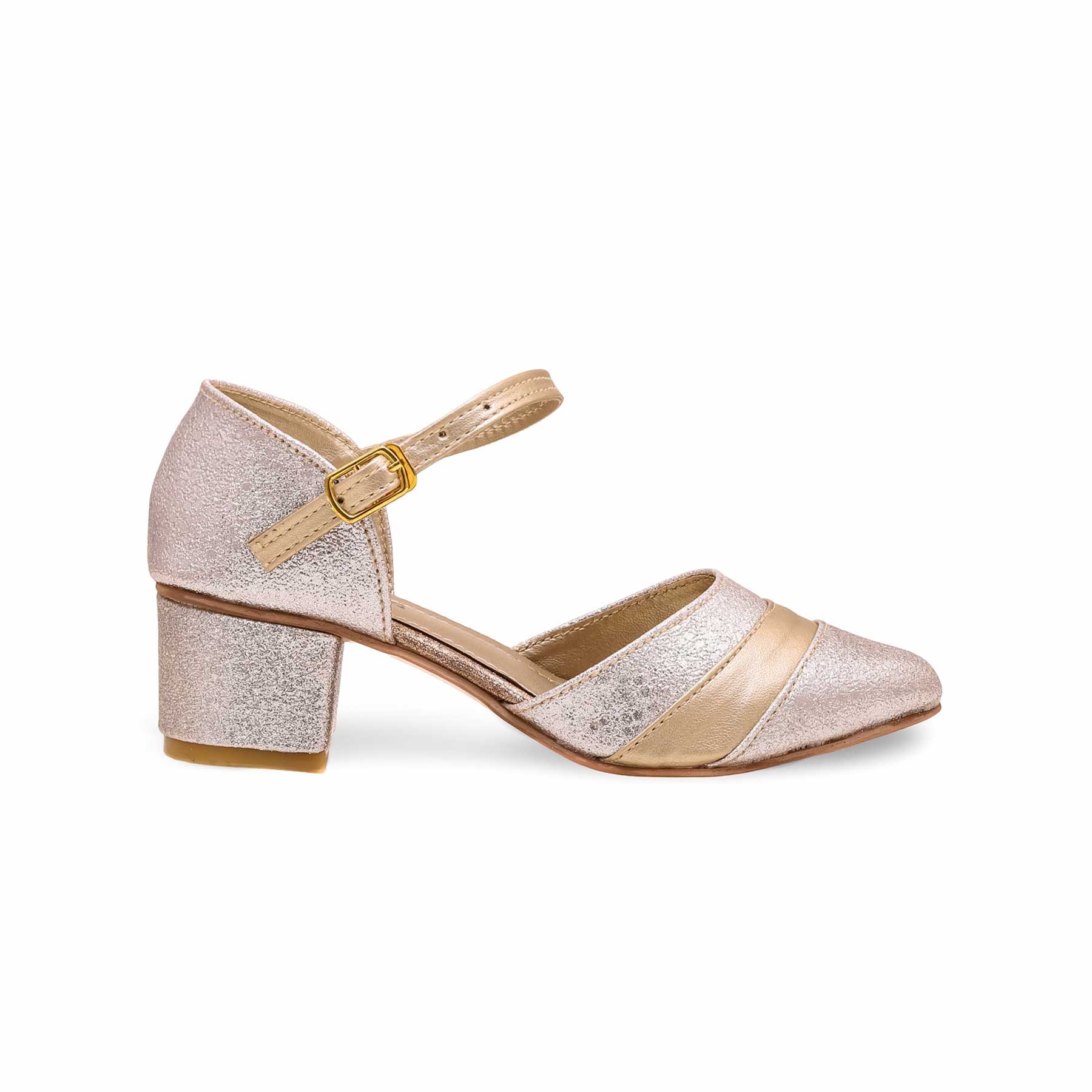 Girls Golden Fancy Pumps KD0932 - Image 2